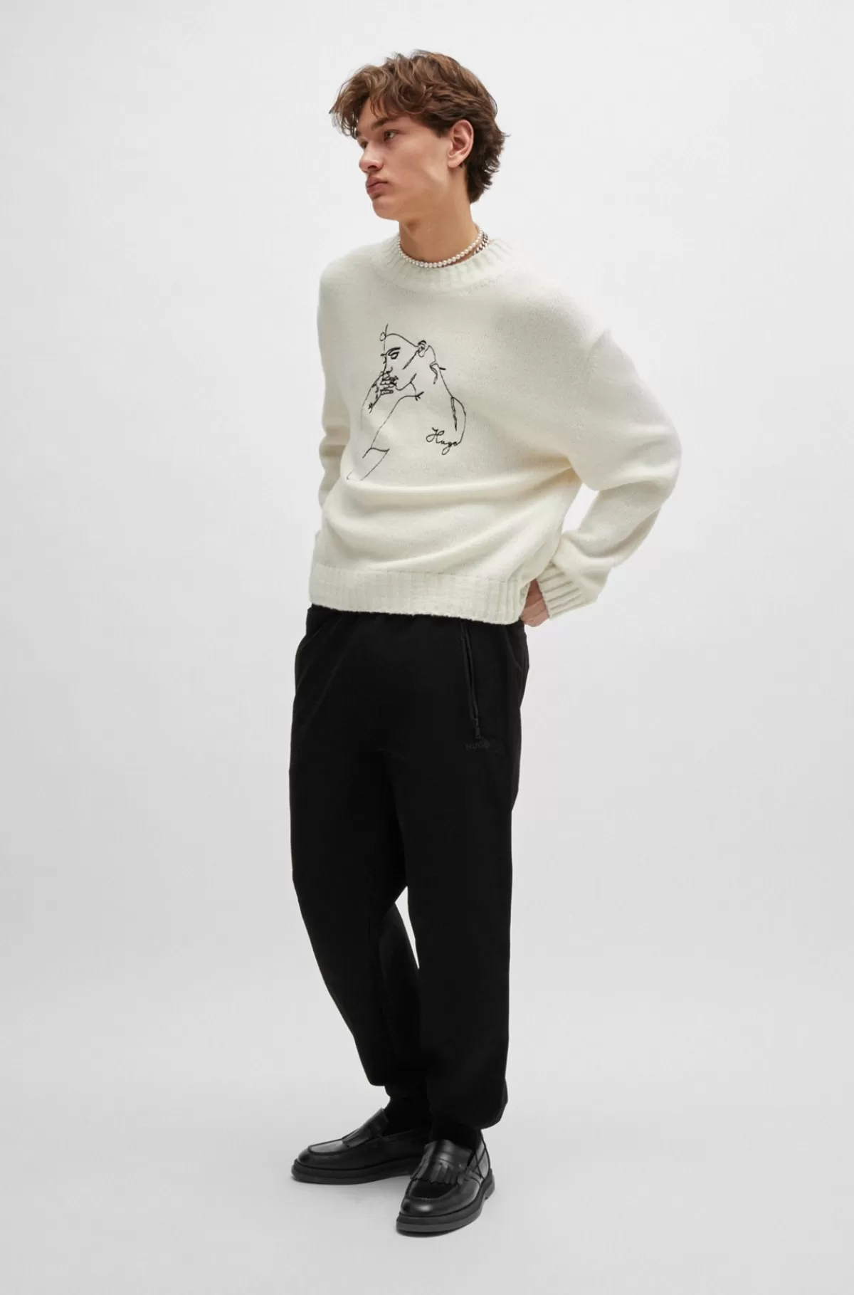 HUGO BOSS Slip-on Mokkasiner I Læder Med Frynsekant Sort New
