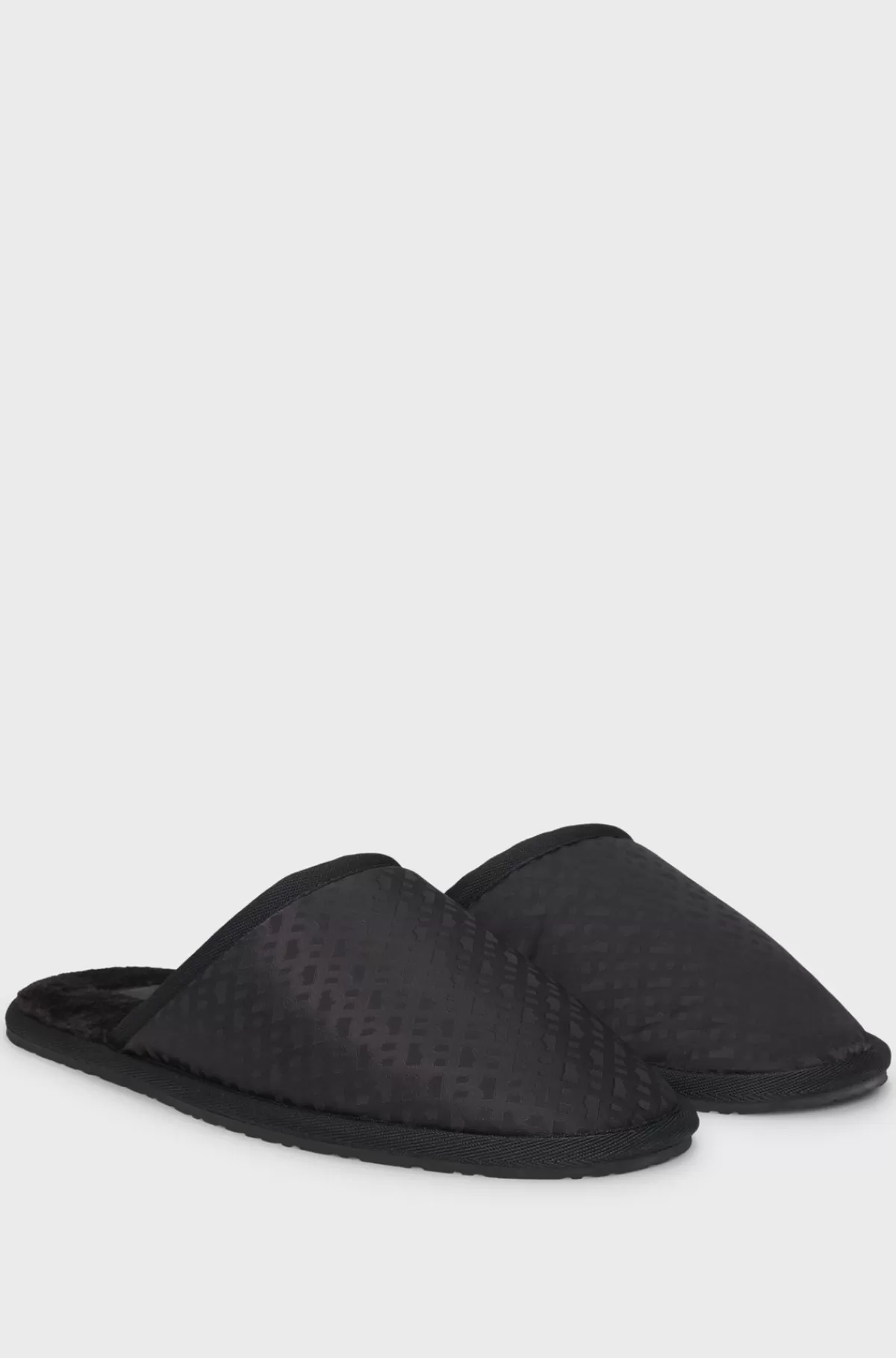 HUGO BOSS Slippers Med Fleecefor Og Monogrammer Sort Online