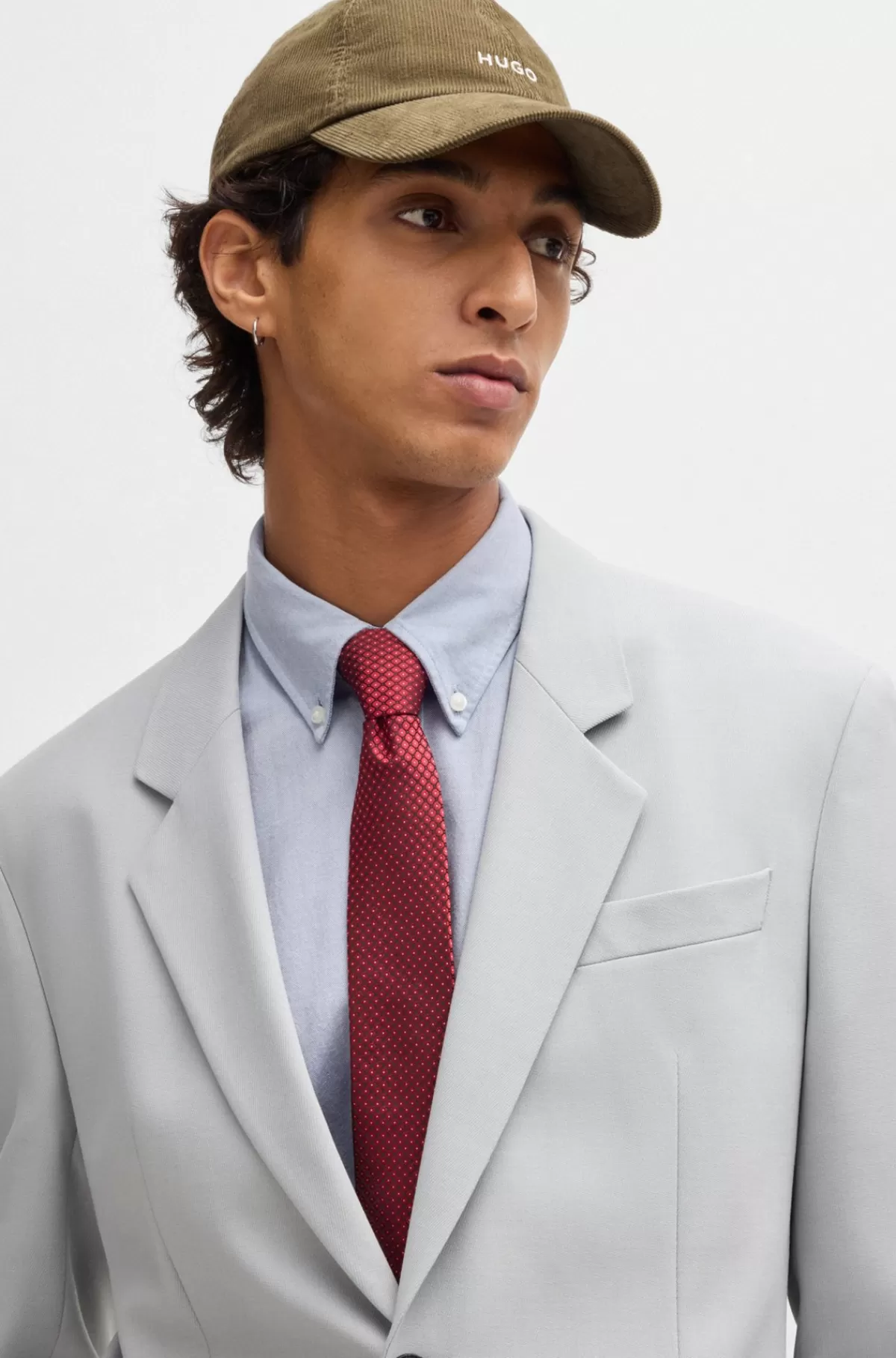HUGO BOSS Slips Med Geometrisk Mønster I Silkejacquard Pink Online