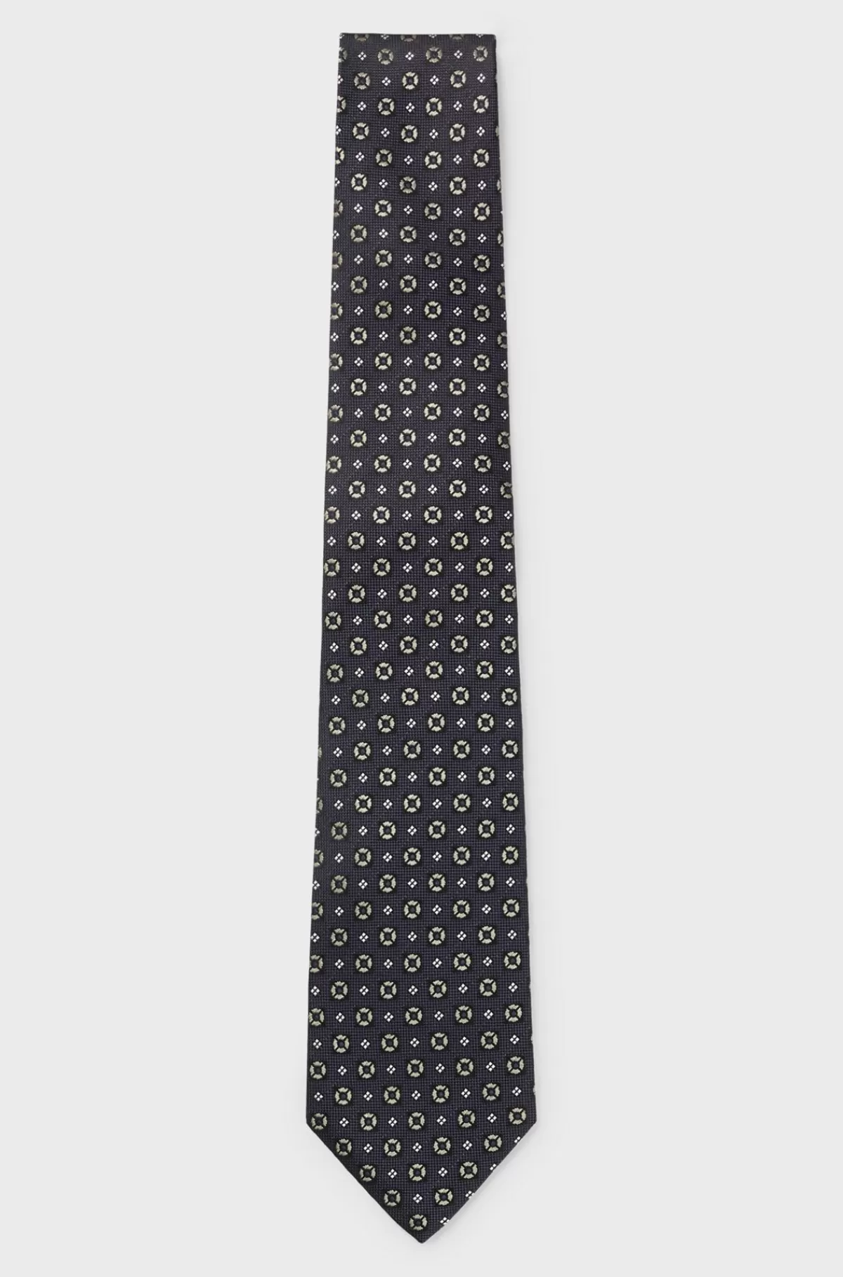HUGO BOSS Slips Med Mønster I Italiensk Silke-jacquard Grøn Outlet