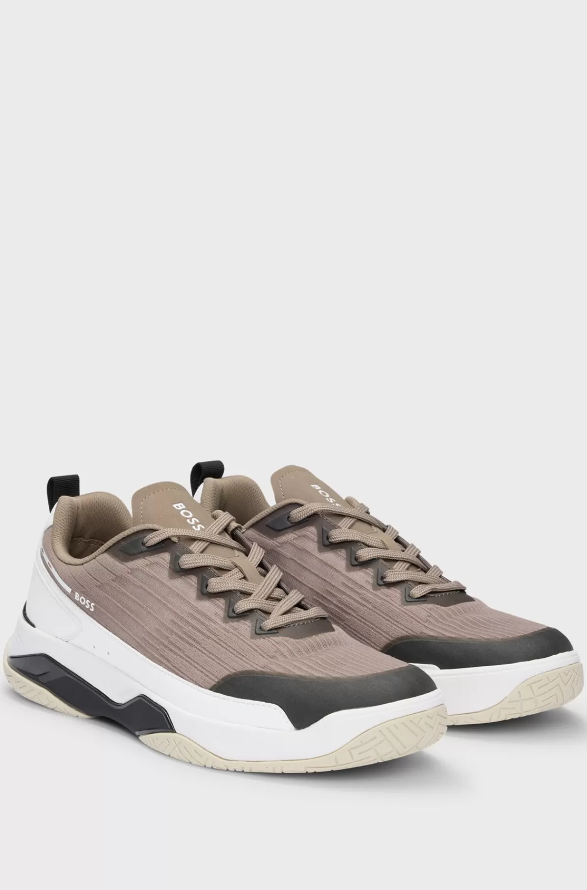 HUGO BOSS Sneakers I Blandede Materialer Med Skridsikker Sål Grå Sale