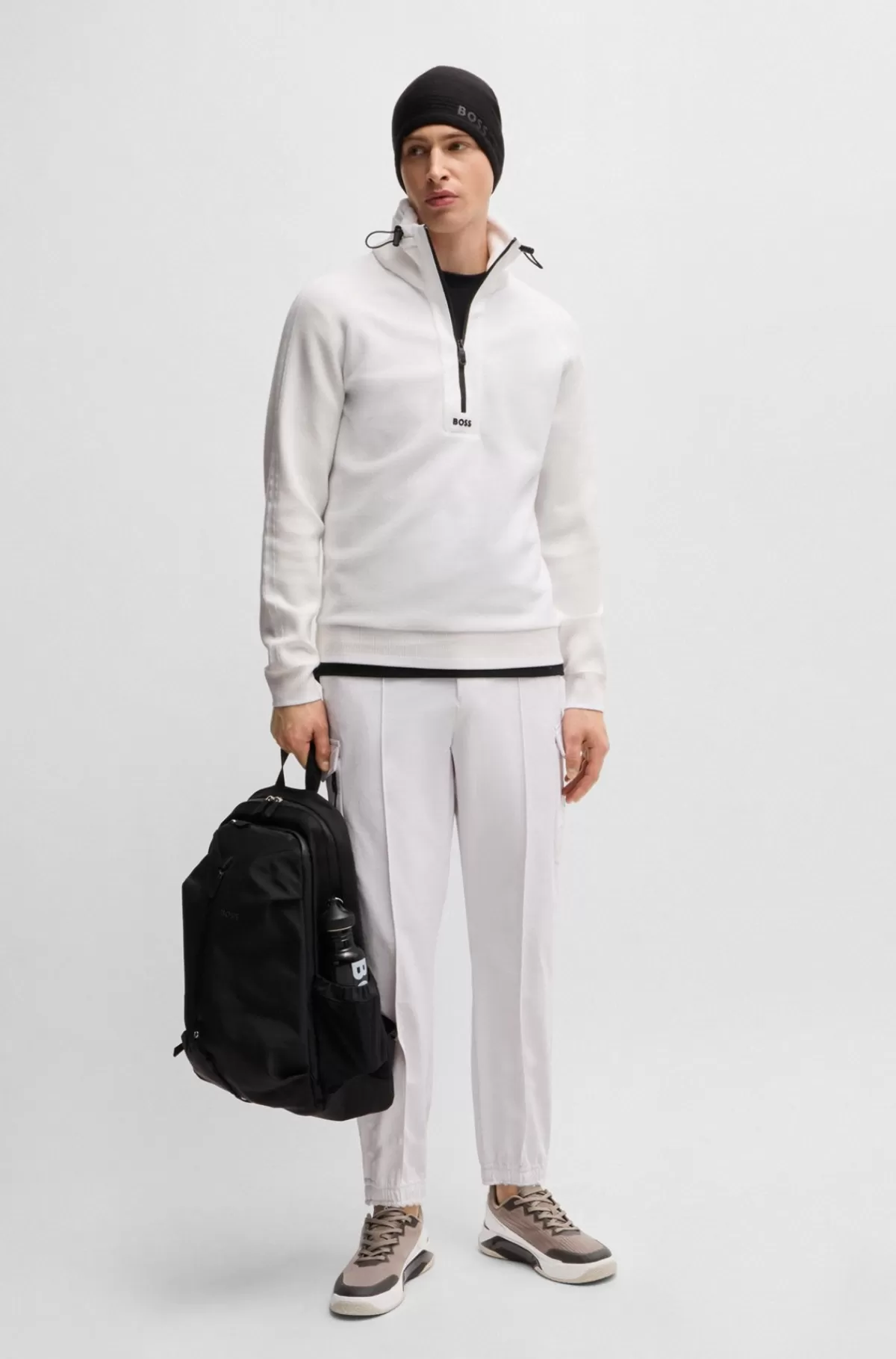 HUGO BOSS Sneakers I Blandede Materialer Med Skridsikker Sål Grå Sale