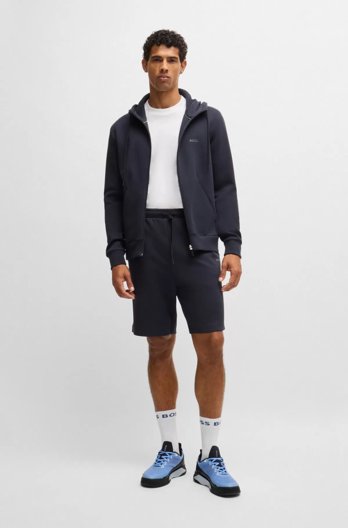 HUGO BOSS Sneakers I Blandede Materialer Med Skridsikker Sål Lyseblå Store