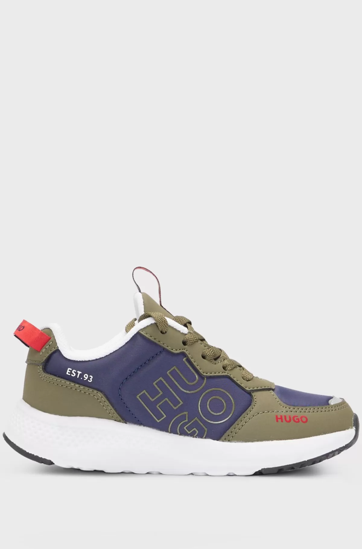 HUGO BOSS Sneakers I Blandet Materiale Og Imiteret Læder Til Børn Mørkegrøn Clearance
