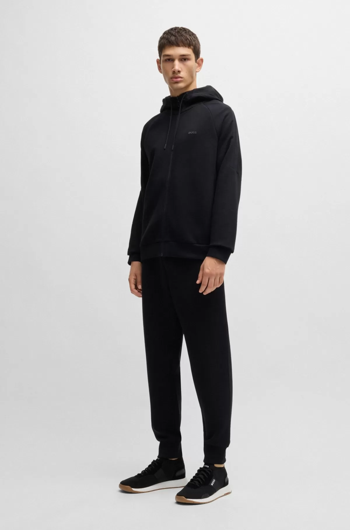 HUGO BOSS Sneakers Med Blødoverdel, Branding Og Ruskindsdetaljer Sort Fashion