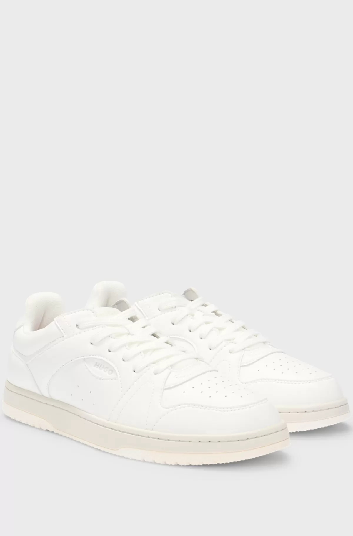 HUGO BOSS Sneakers Med Nubuckeffekt Og Signaturydersål Hvid Clearance