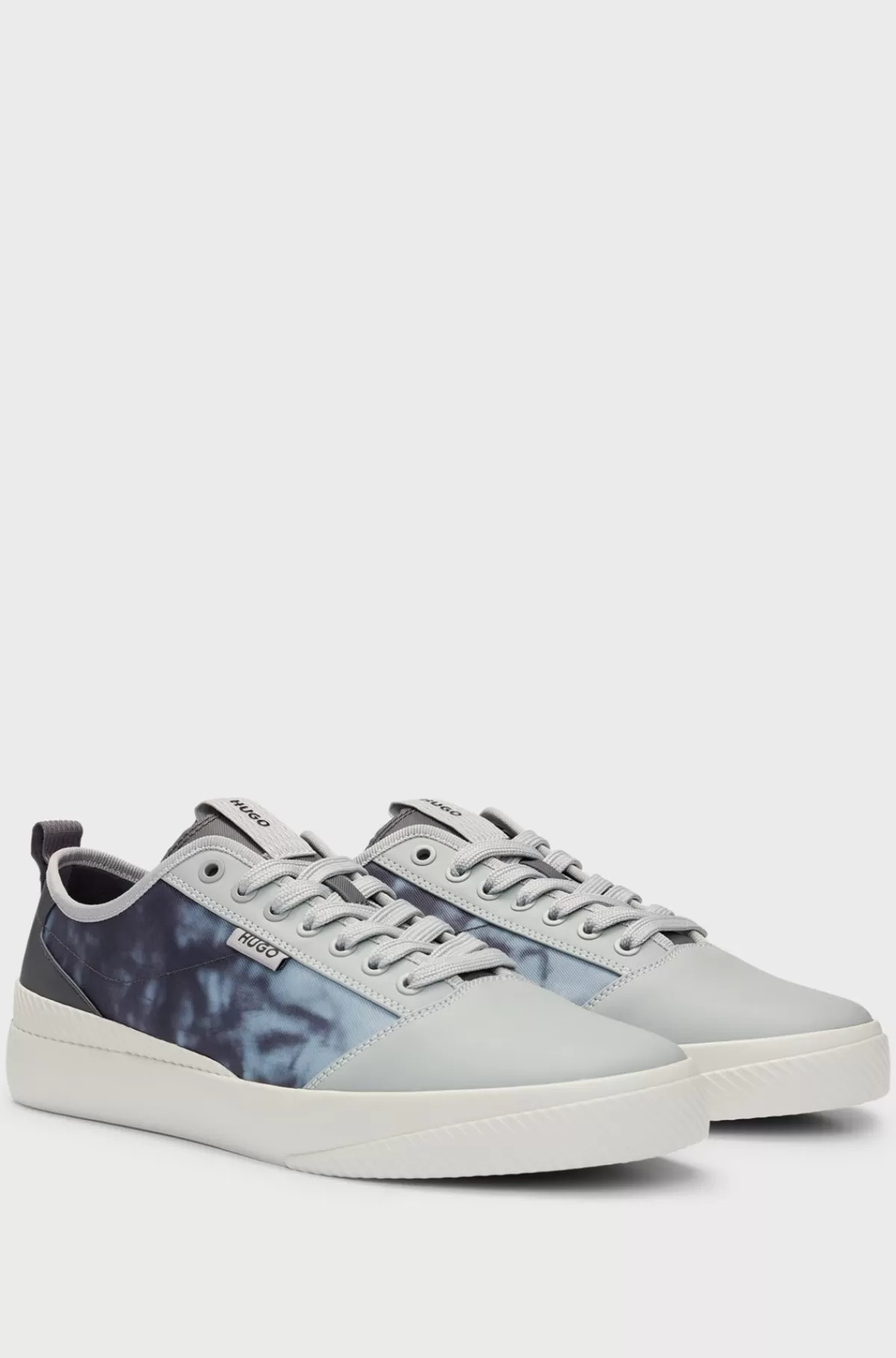 HUGO BOSS Sneakers Med Sæsonens Print Og Ydersål I Vulkaniseret Gummi Lysegrå Cheap