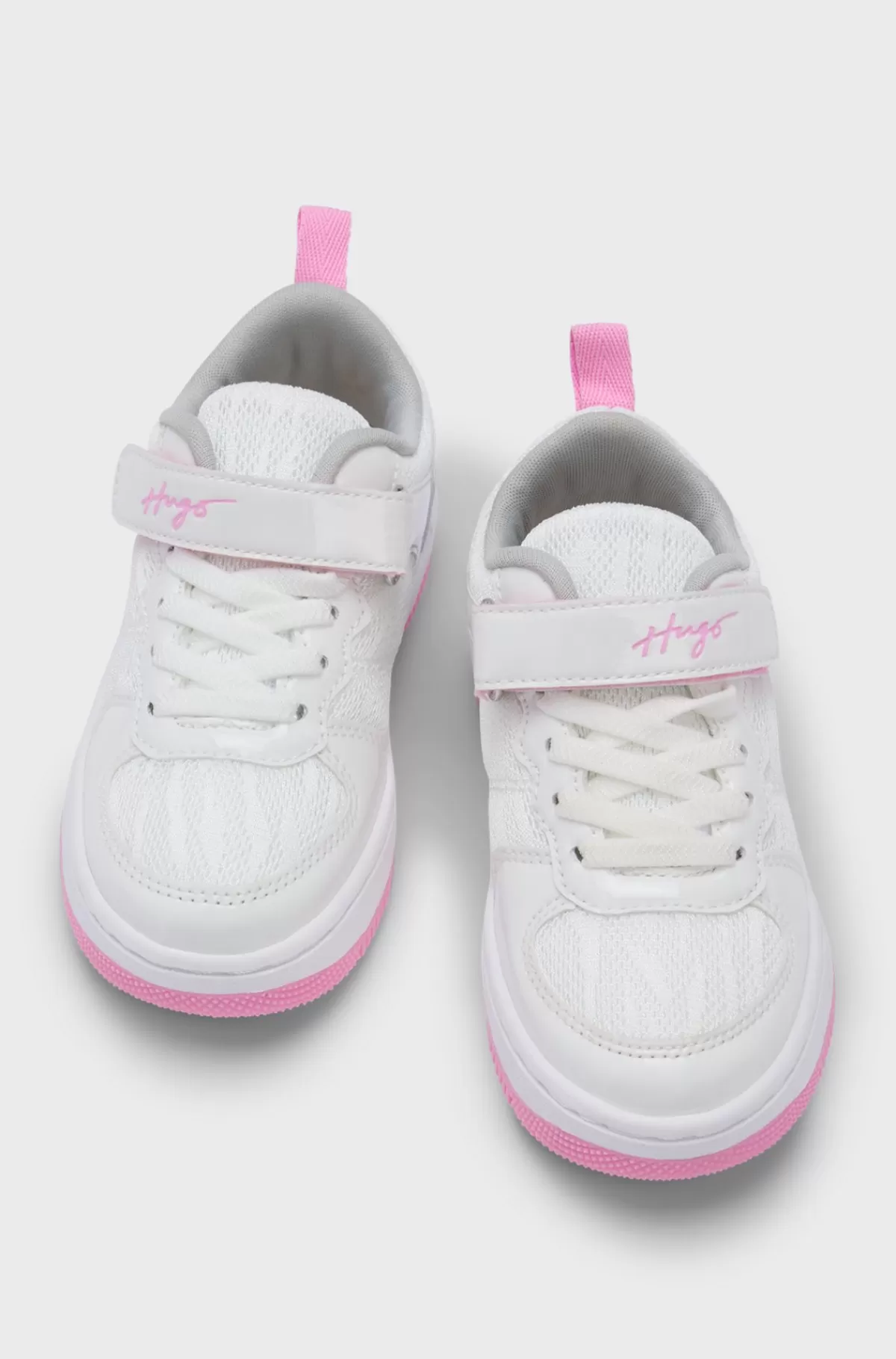 HUGO BOSS Sneakers Til Børn I Mesh Og Imiteret Læder Hvid Cheap
