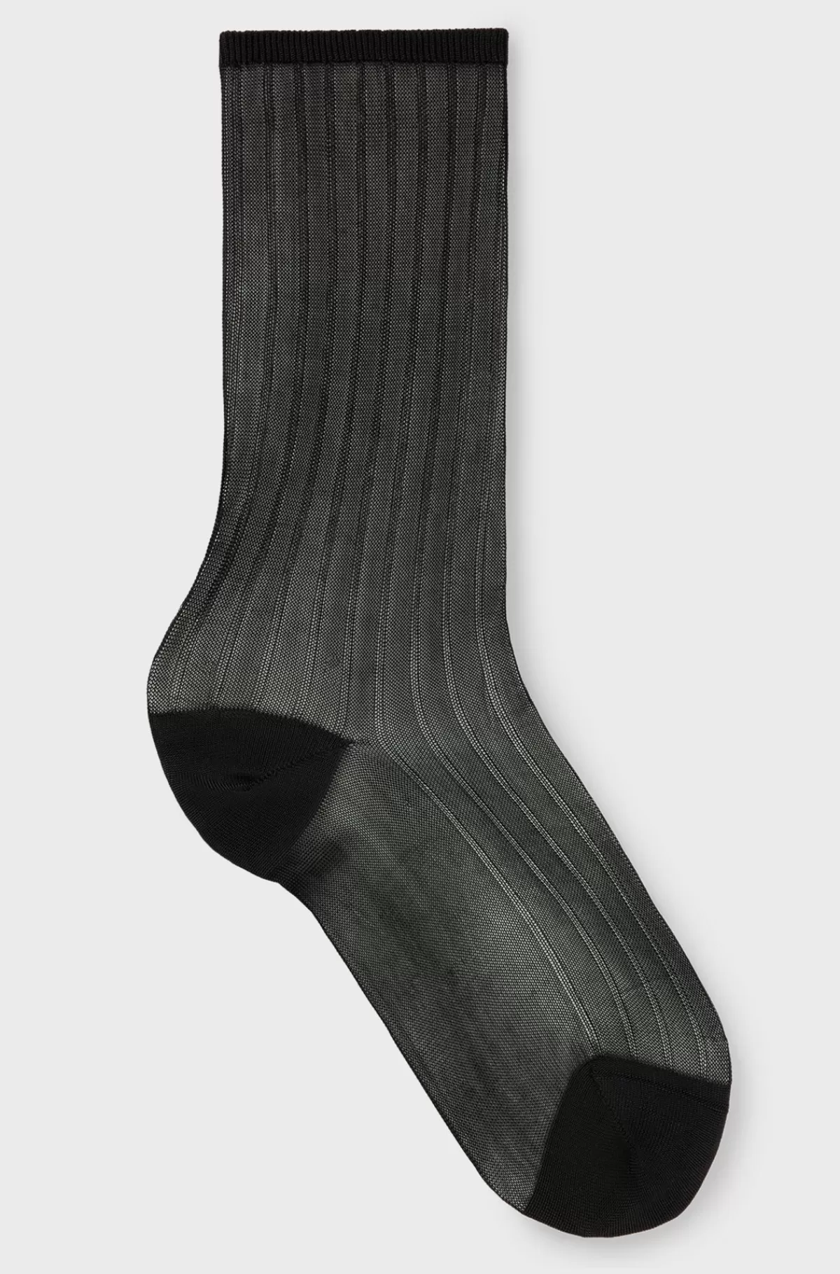 HUGO BOSS Sokker Med Almindelig Længde, Ribstruktur Og Transparente Striber Sort New
