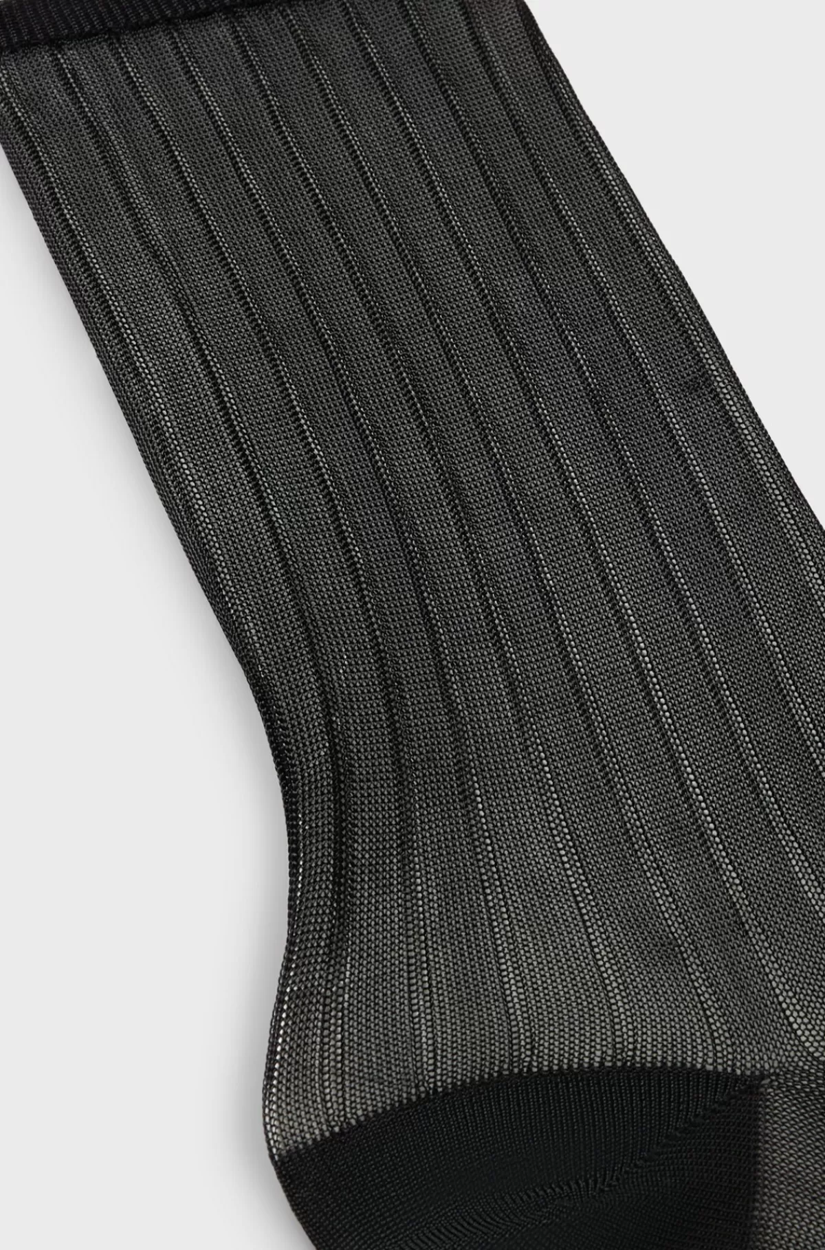 HUGO BOSS Sokker Med Almindelig Længde, Ribstruktur Og Transparente Striber Sort New