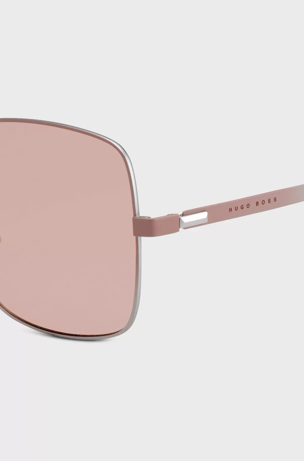 HUGO BOSS Solbriller I Farvet Stål Med Grønne Glas Pink Cheap