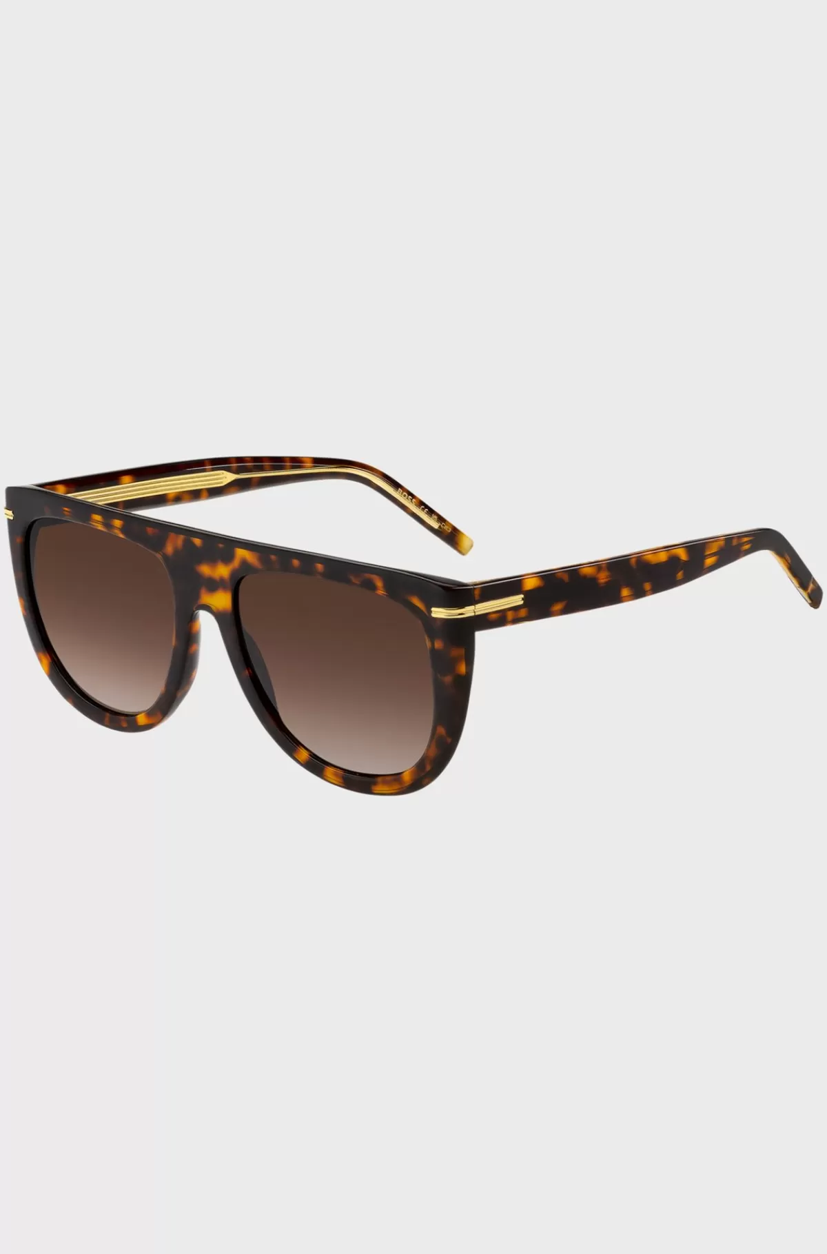 HUGO BOSS Solbriller I Havana-acetat Med Guldfarvet Metal Mønstret Best Sale