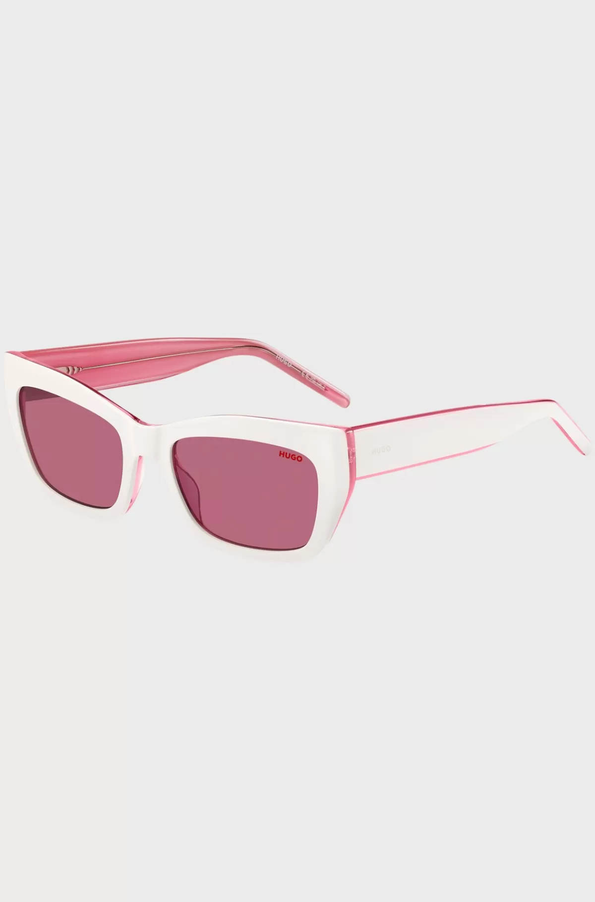 HUGO BOSS Solbriller I Hvidt Acetat Med Lyserøde Kontraster Lys pink New
