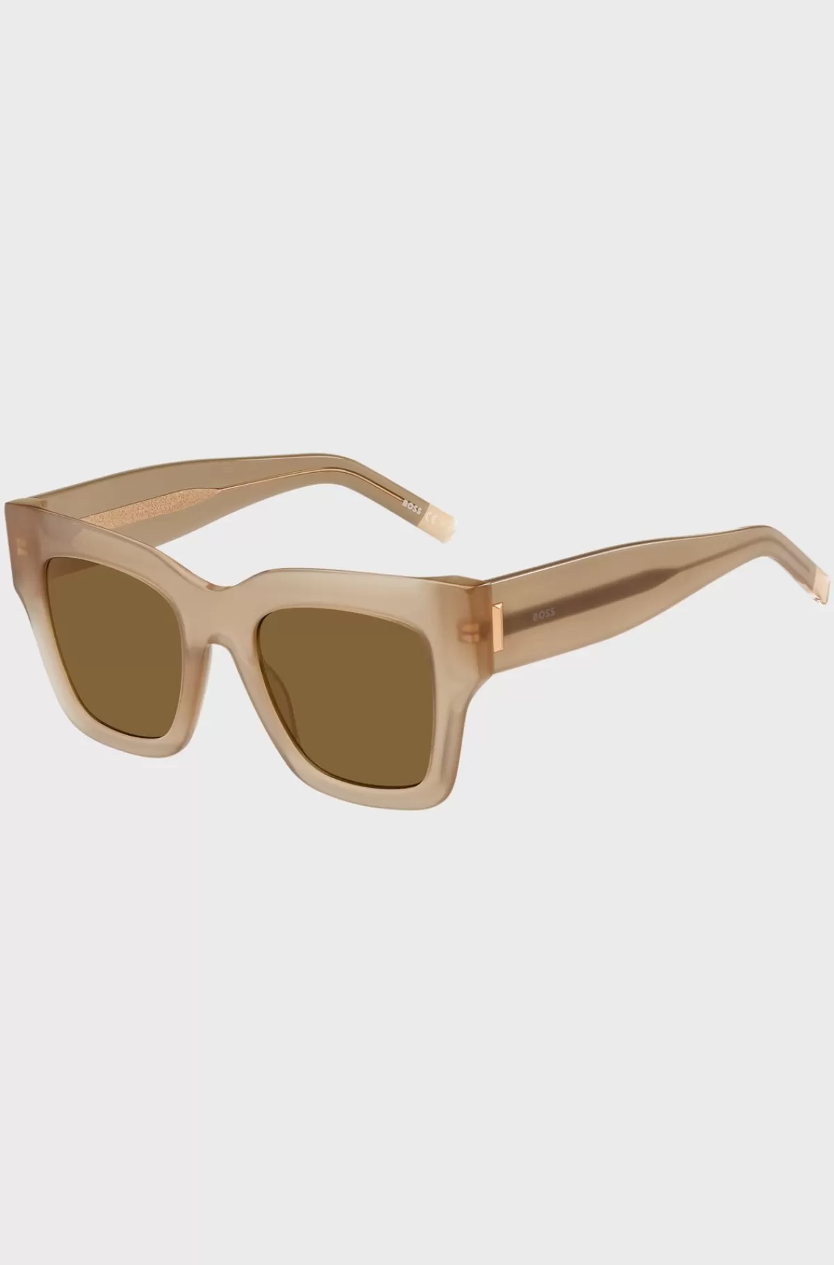 HUGO BOSS Solbriller I Opal Bio-acetat Med Signatur-hardware Lys beige Store