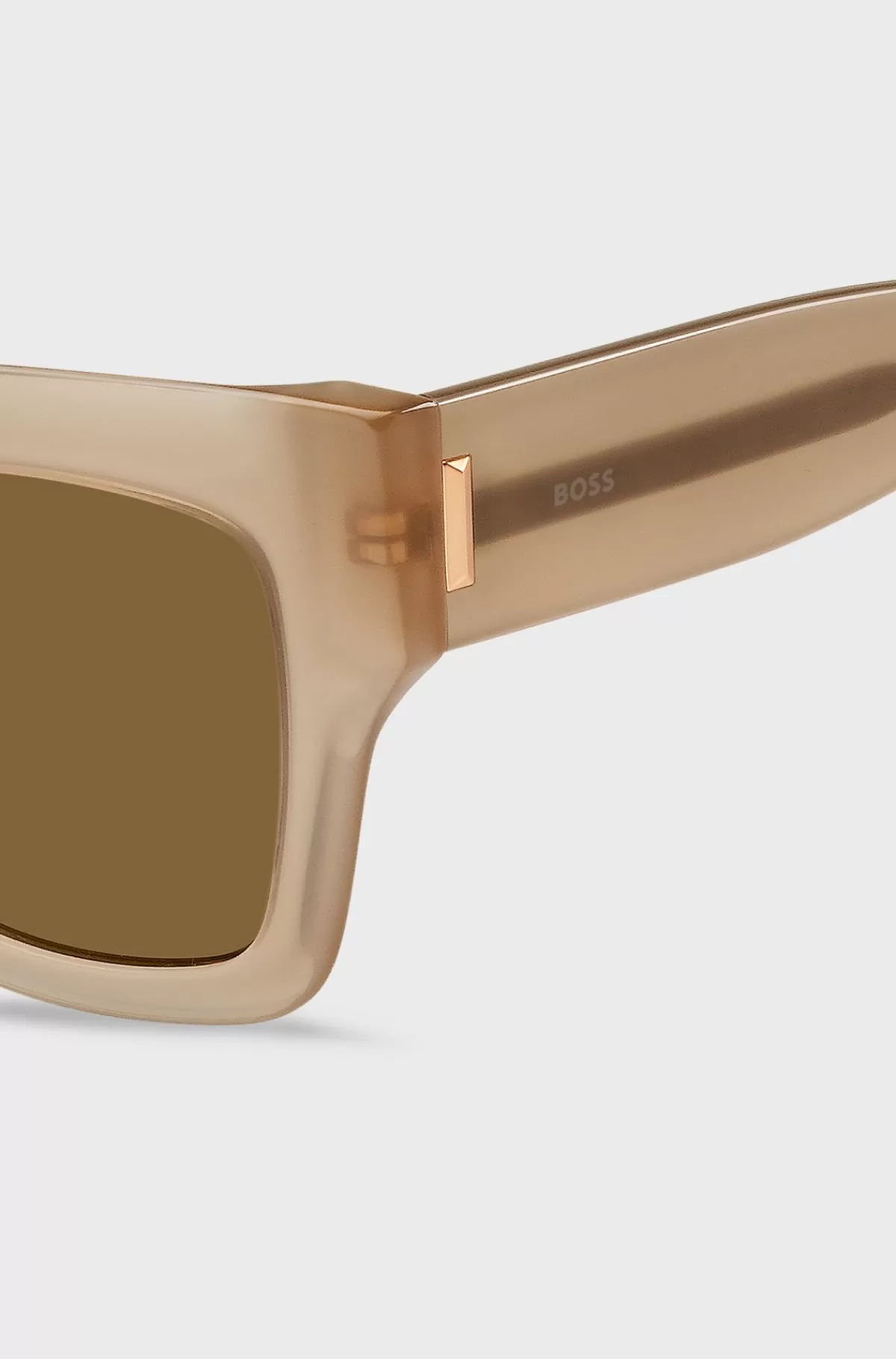 HUGO BOSS Solbriller I Opal Bio-acetat Med Signatur-hardware Lys beige Store