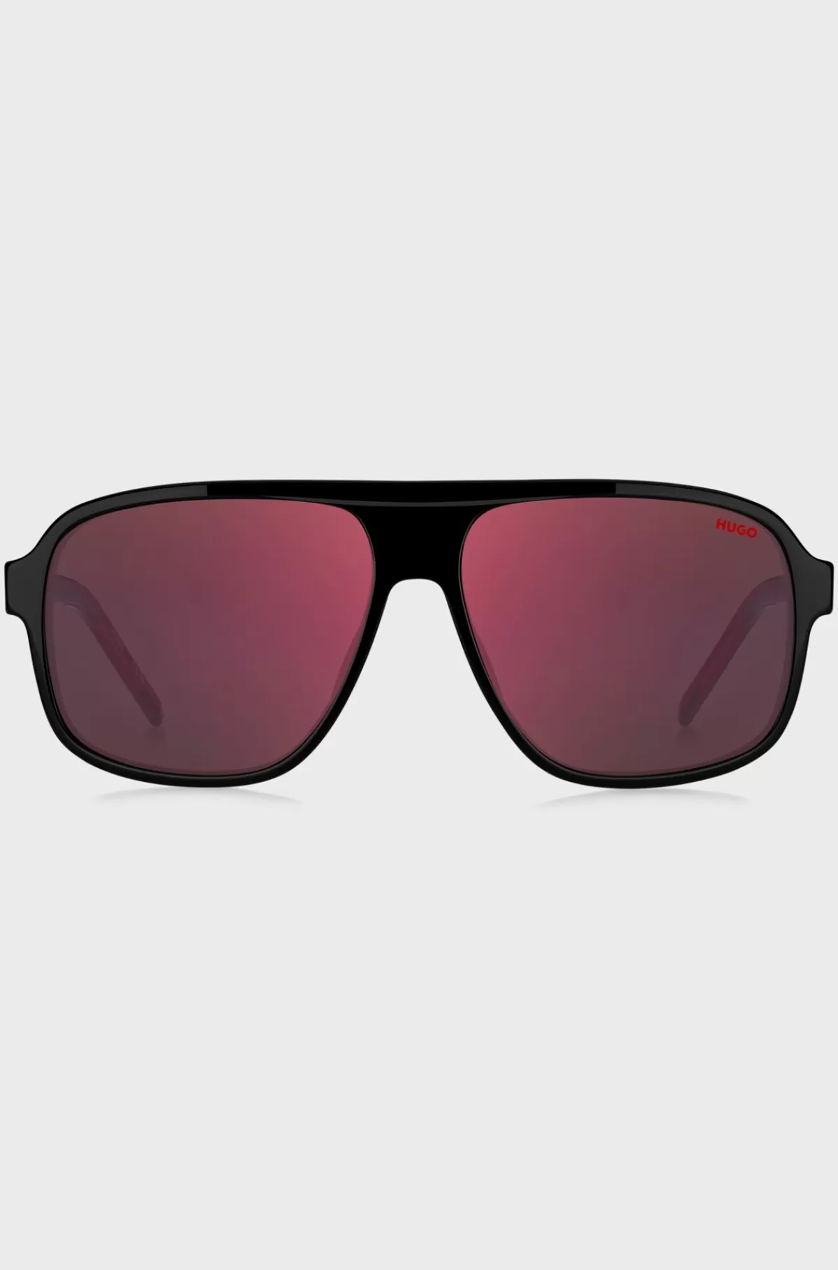 HUGO BOSS Solbriller I Acetat Med Røde Glas Sort New