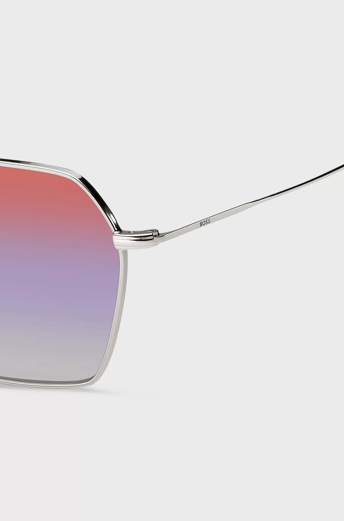 HUGO BOSS Solbriller Med Dobbelt Bro Og Flerfarvede Glas Sølv Clearance