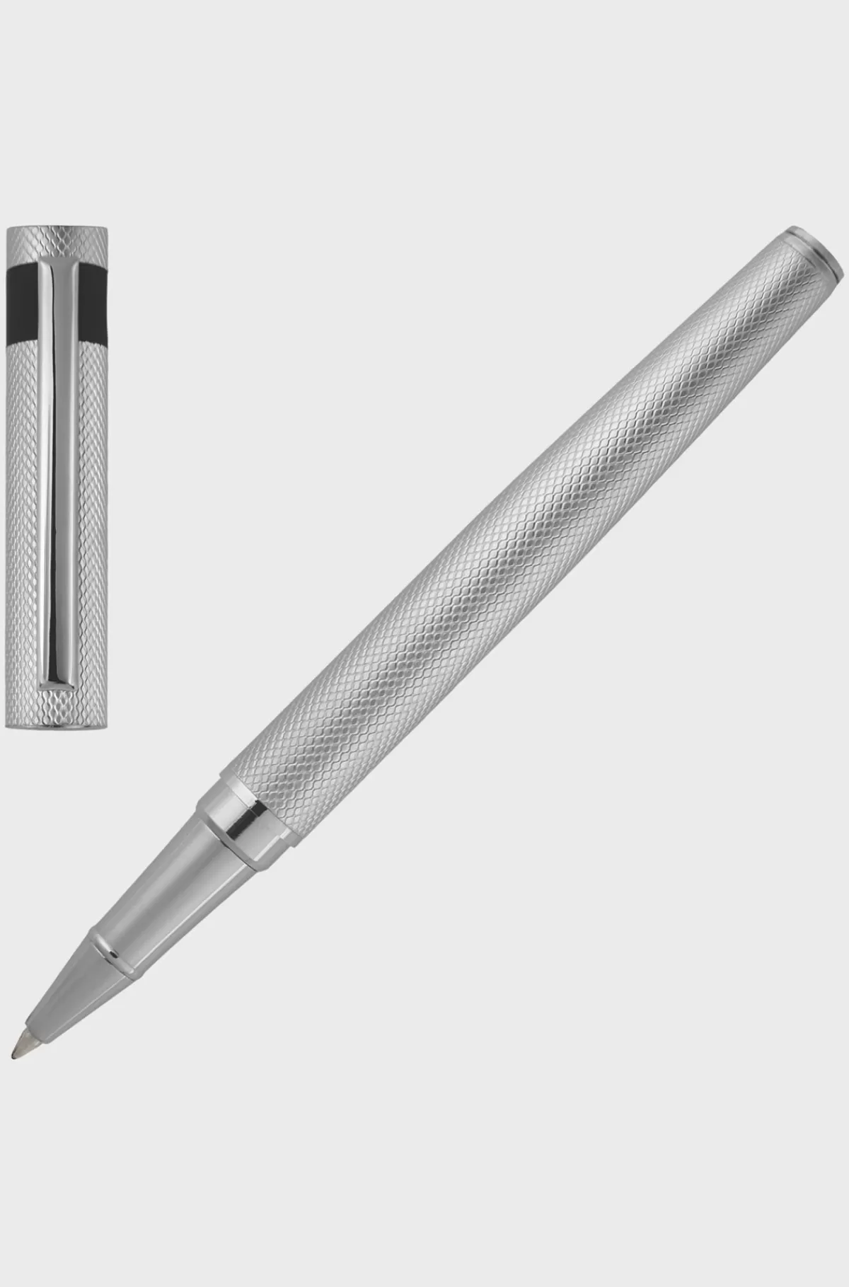 HUGO BOSS Kuglepen Med Mat Diamantskåret Mønster Sort Best