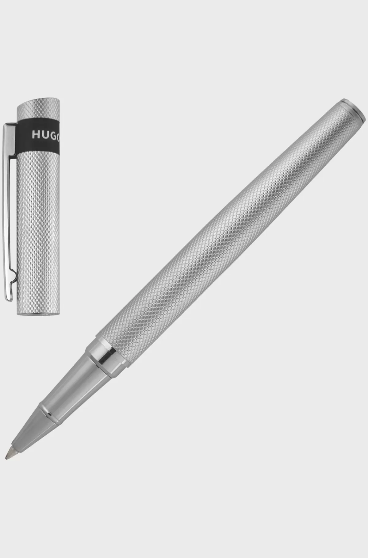 HUGO BOSS Kuglepen Med Mat Diamantskåret Mønster Sort Best