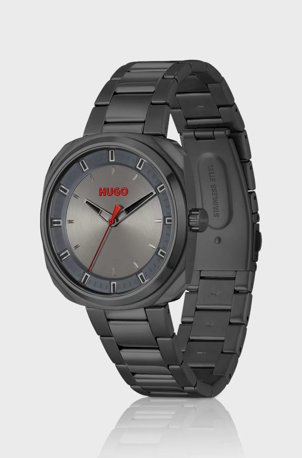 HUGO BOSS Sort Ur Med Kæderem Mørkegrå Cheap