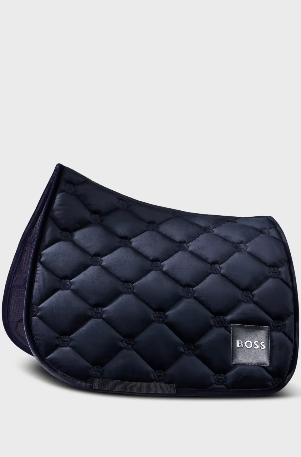 HUGO BOSS Springsadelunderlag I Fløjl Til Hestesport Med Dobbelt B-monogrammer Sort New