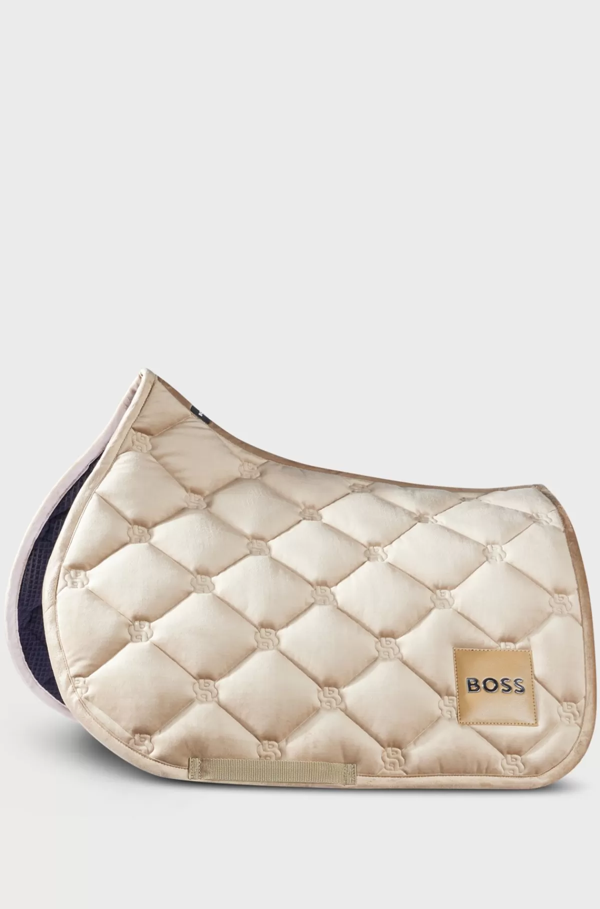 HUGO BOSS Springsadelunderlag I Fløjl Til Hestesport Med Dobbelt B-monogrammer Beige Sale