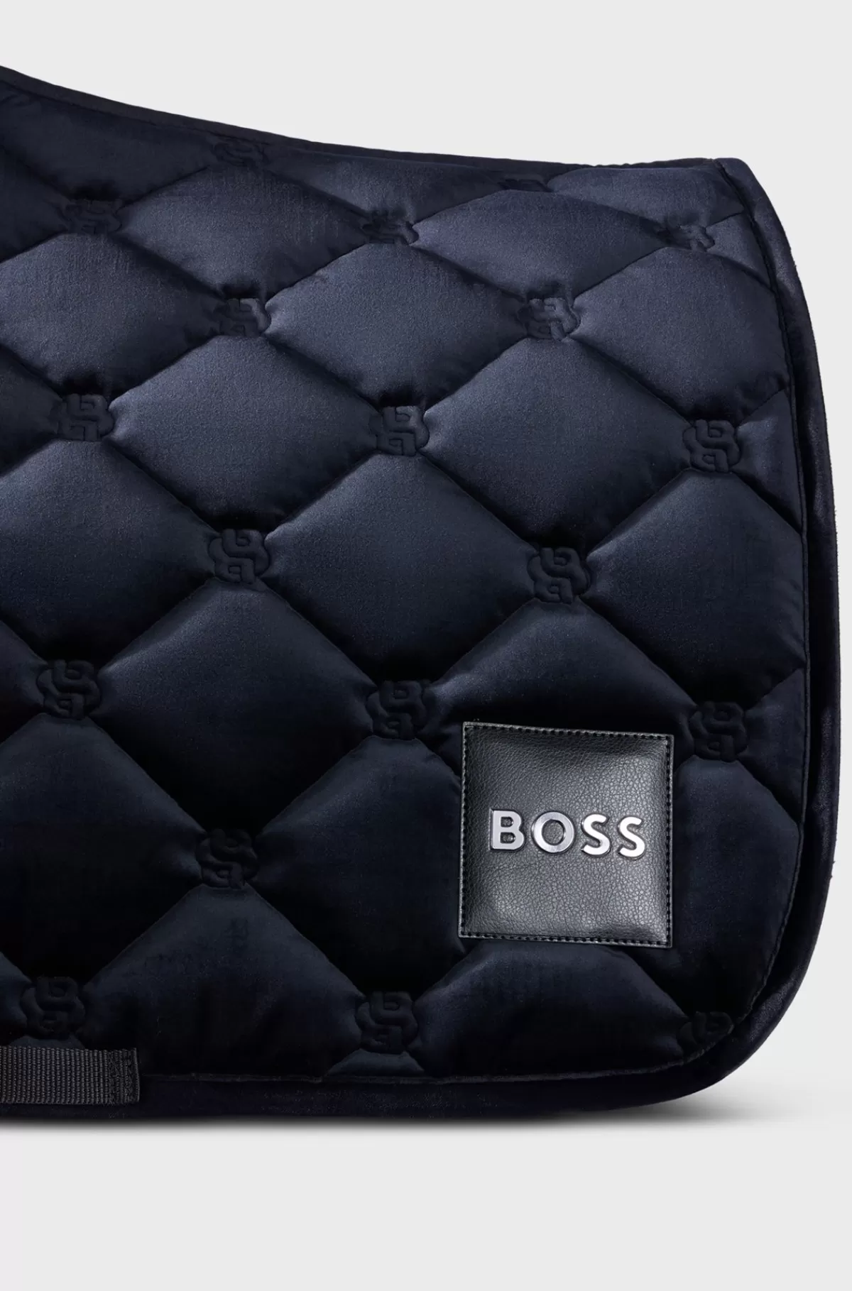 HUGO BOSS Springsadelunderlag I Fløjl Til Hestesport Med Dobbelt B-monogrammer Sort New