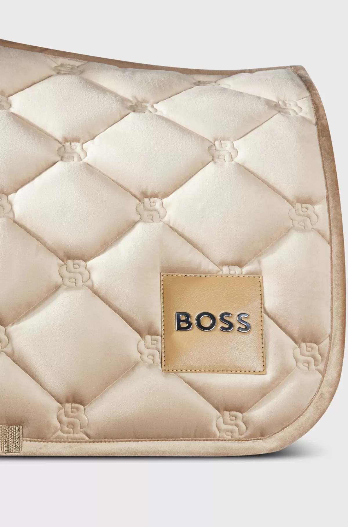 HUGO BOSS Springsadelunderlag I Fløjl Til Hestesport Med Dobbelt B-monogrammer Beige Sale