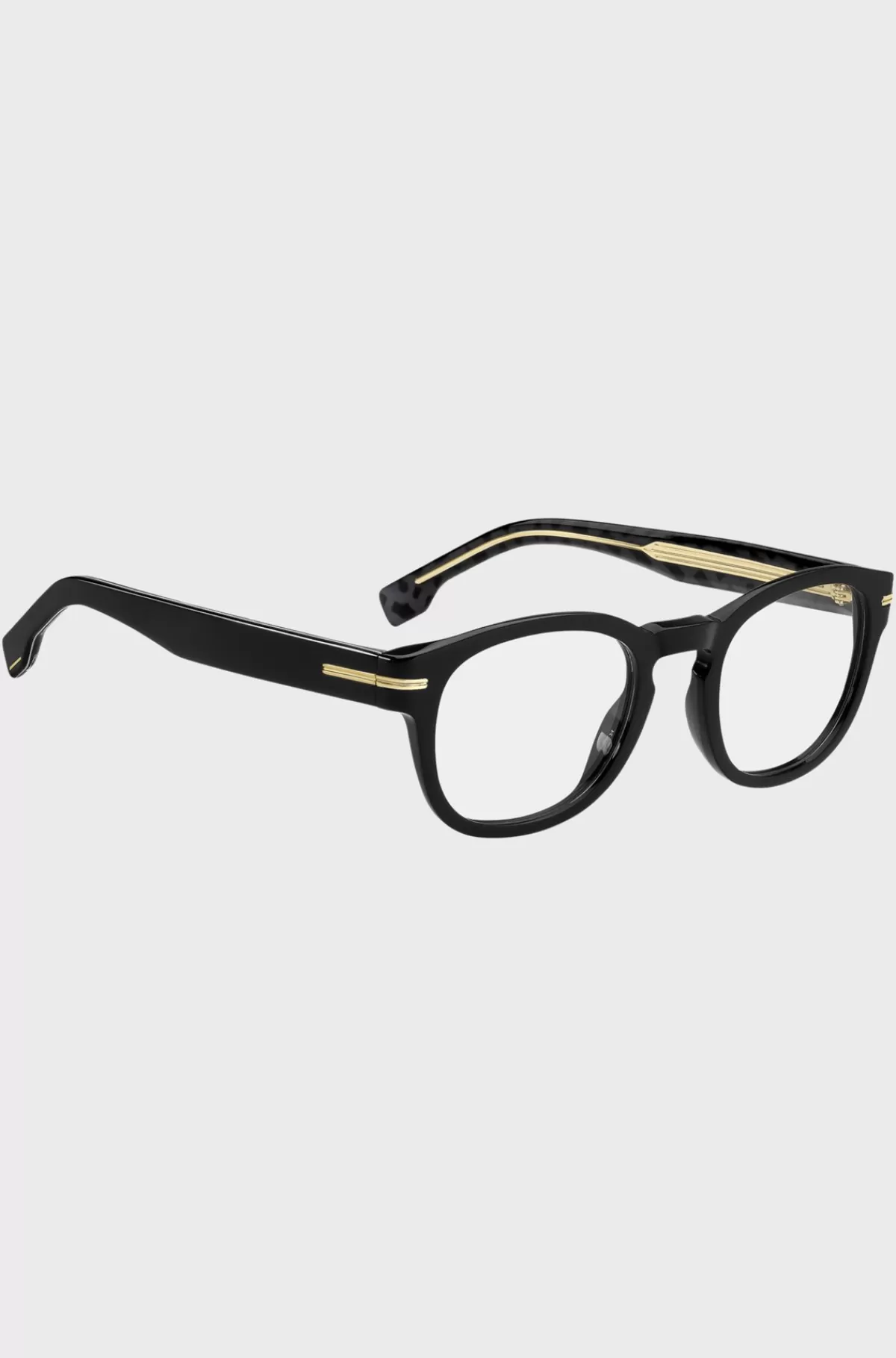 HUGO BOSS Stel I Acetat Til Briller Med Styrke Med Guldfarvet Signaturdetalje Sort Outlet
