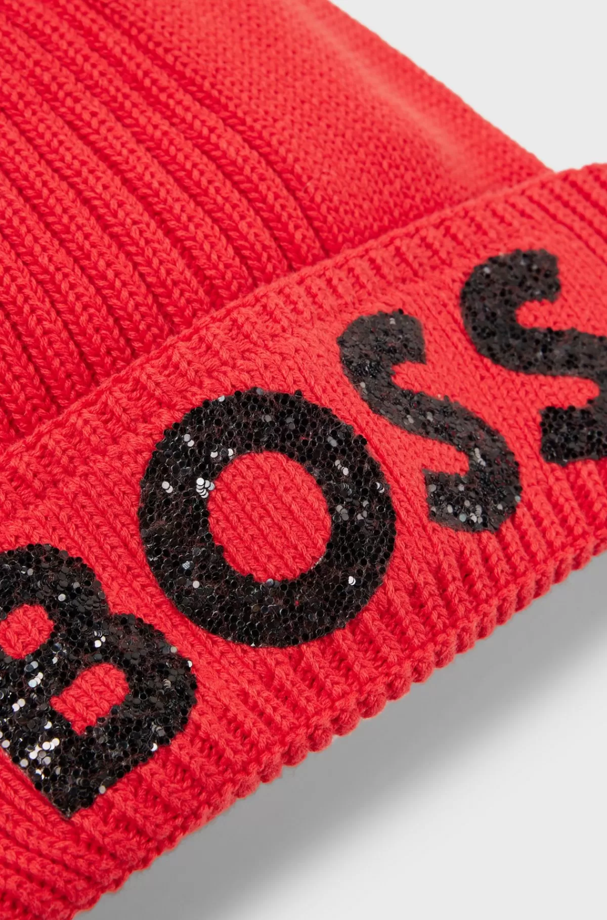 HUGO BOSS Strikhue Til Børn I Bomuld Med Glitterlogo Rød Cheap