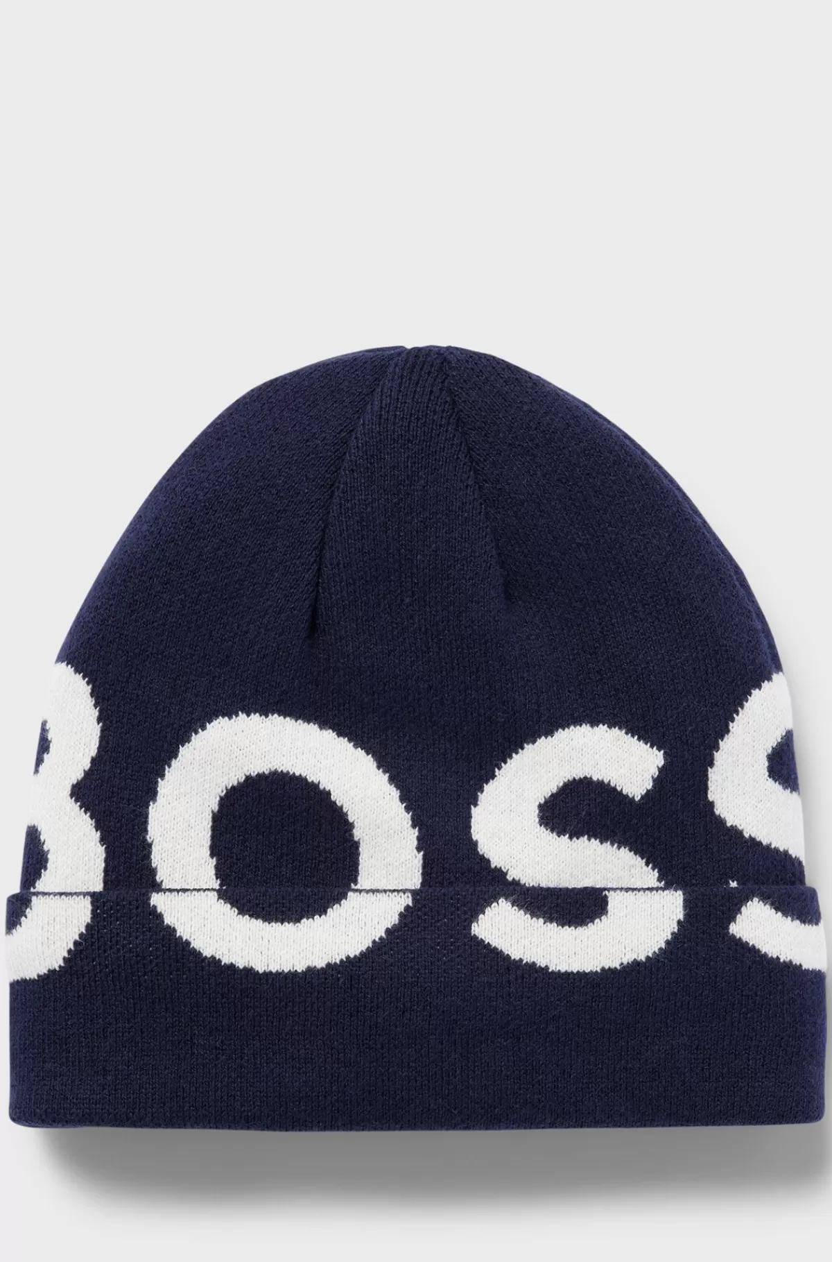 HUGO BOSS Strikhue Til Børn I Bomuld Med Kontrastlogo Mørkeblå New