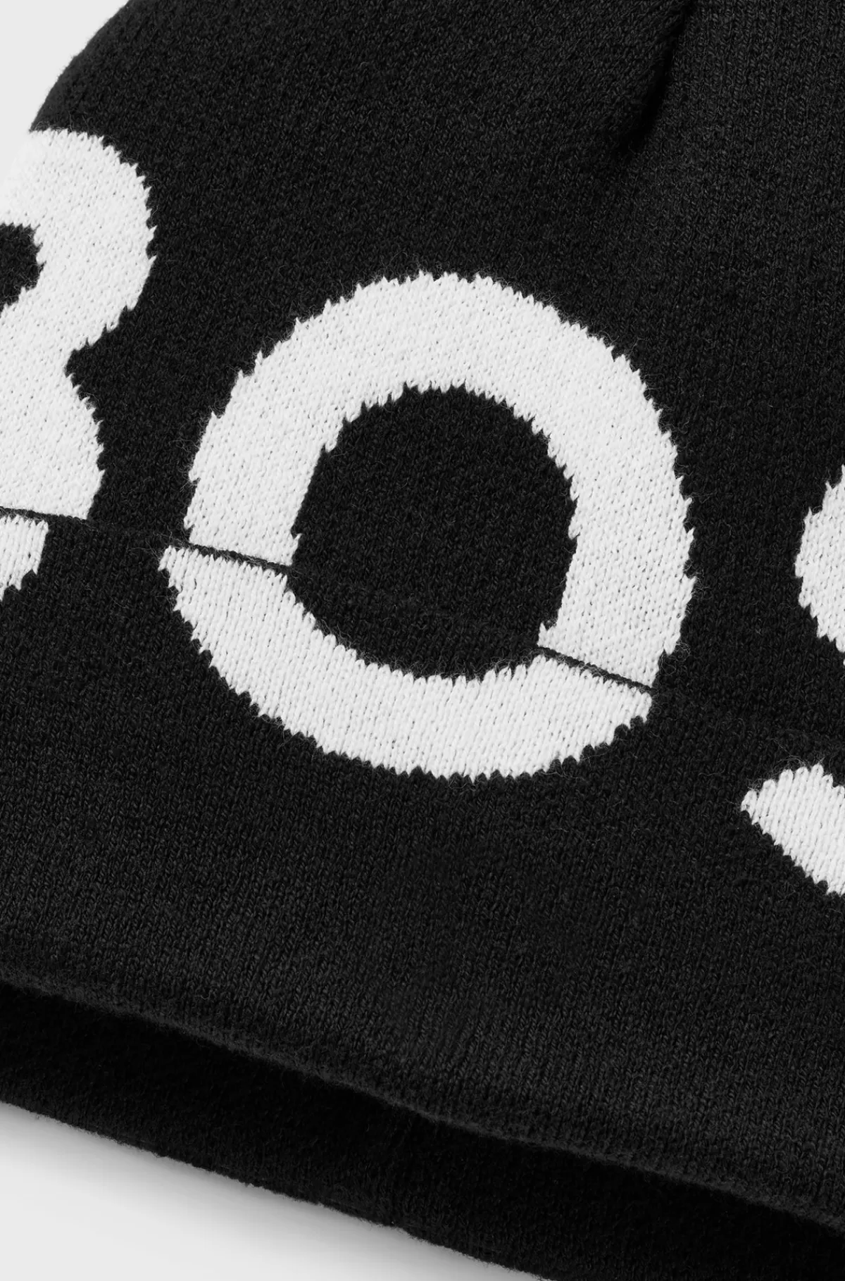 HUGO BOSS Strikhue Til Børn I Bomuld Med Kontrastlogo Sort Best Sale
