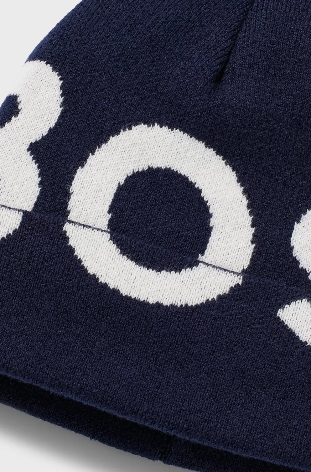 HUGO BOSS Strikhue Til Børn I Bomuld Med Kontrastlogo Mørkeblå New