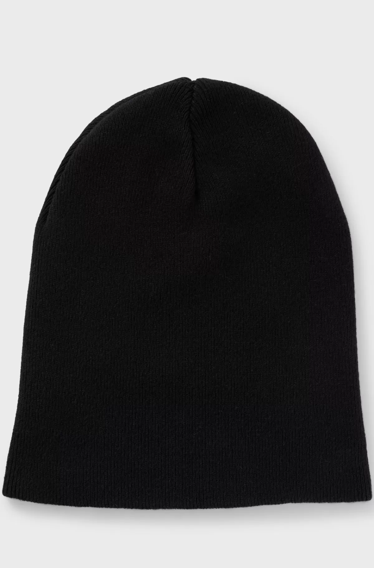 HUGO BOSS Strikket Hue I Bomuld Med Blåt Logomærkat Sort Best