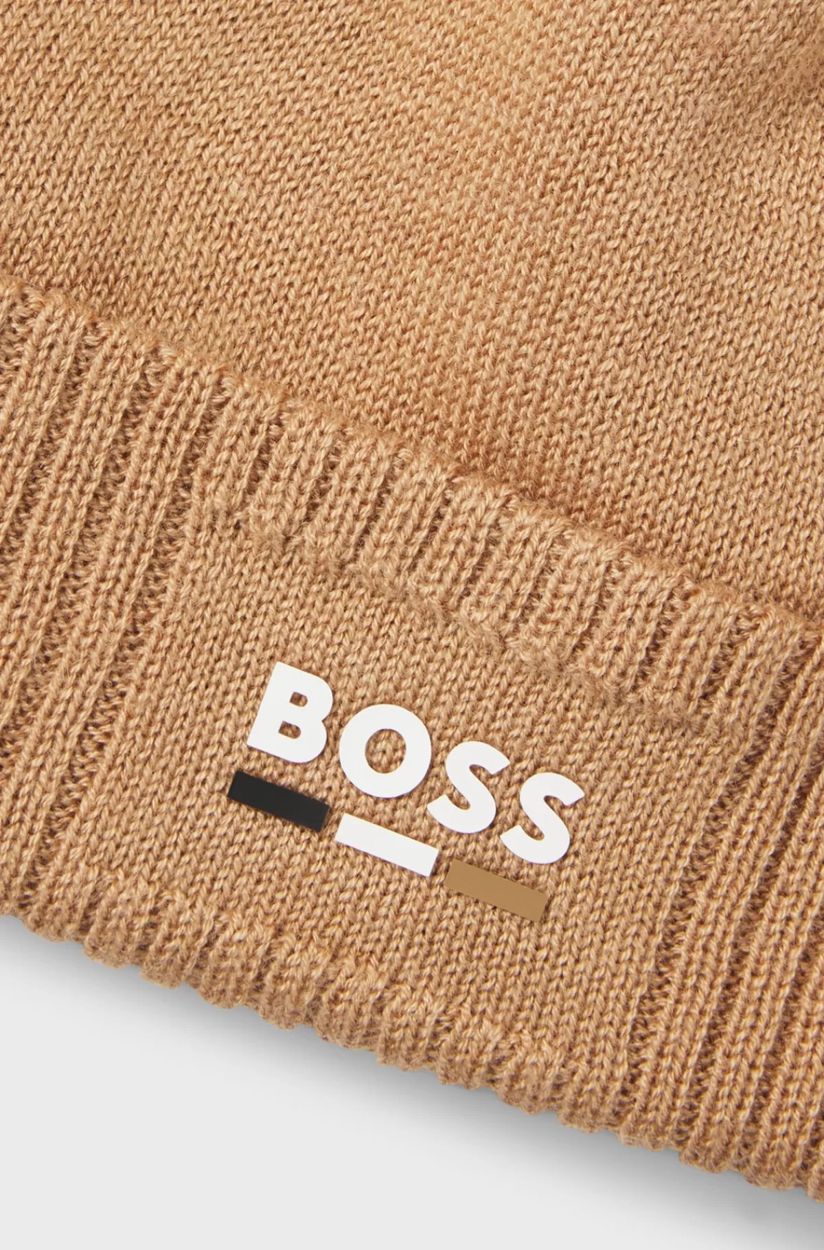 HUGO BOSS Strikket Hue Til Børn Med Logo Med Gummieffekt Brun Flash Sale