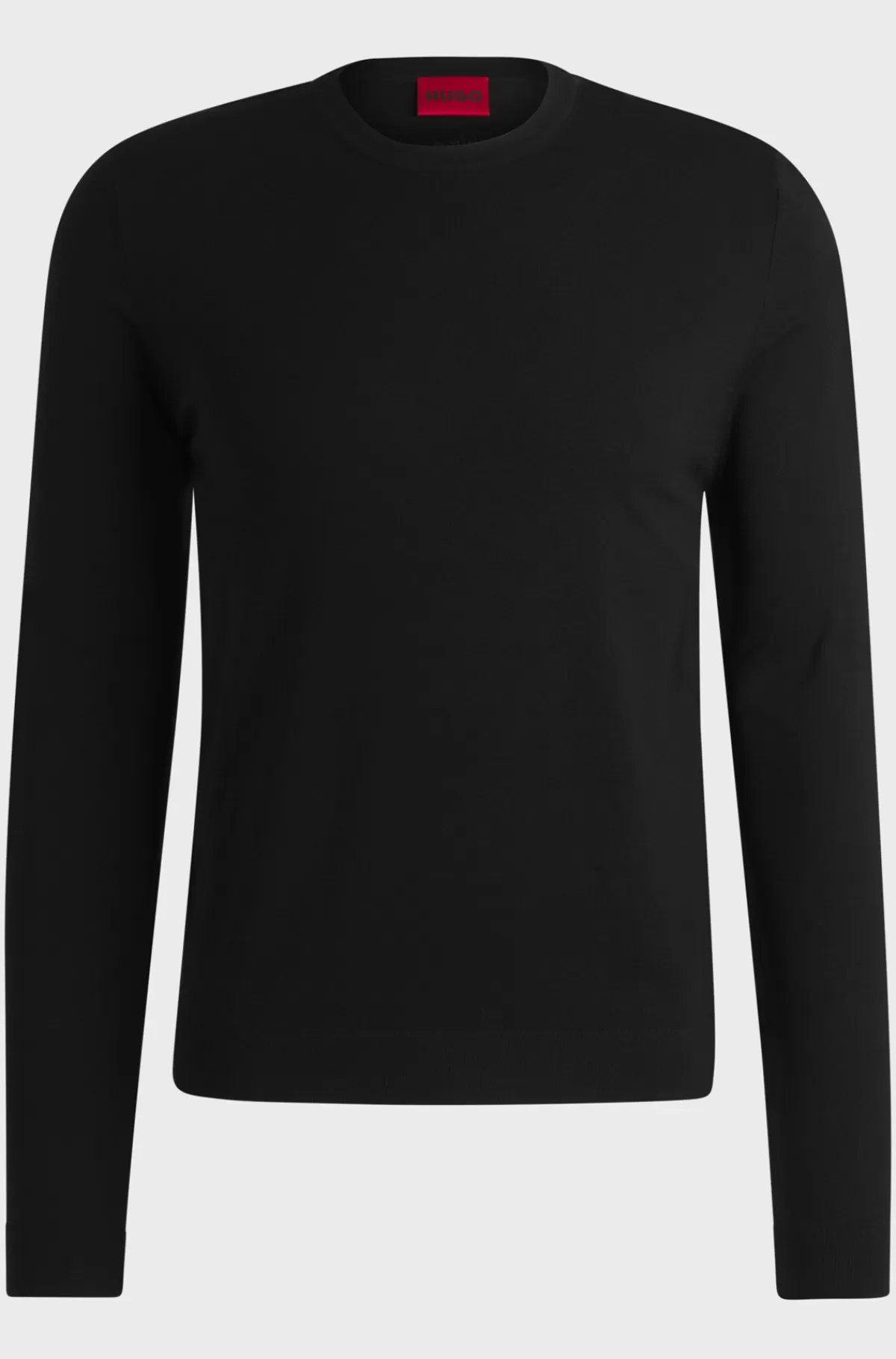 HUGO BOSS Sweater I Blødt Garn Med Slim Fit Og Crew Neck Sort Cheap