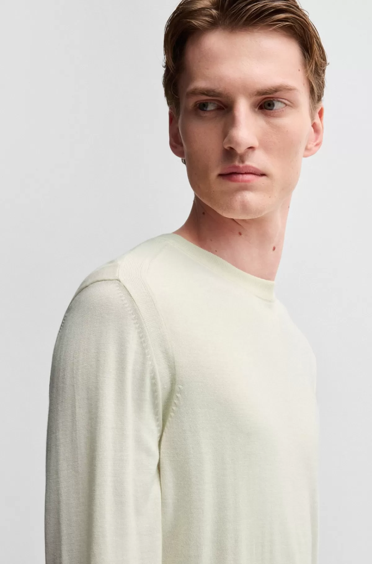 HUGO BOSS Sweater I Regular Fit I Uld, Silke Og Kashmir Naturlig Best Sale