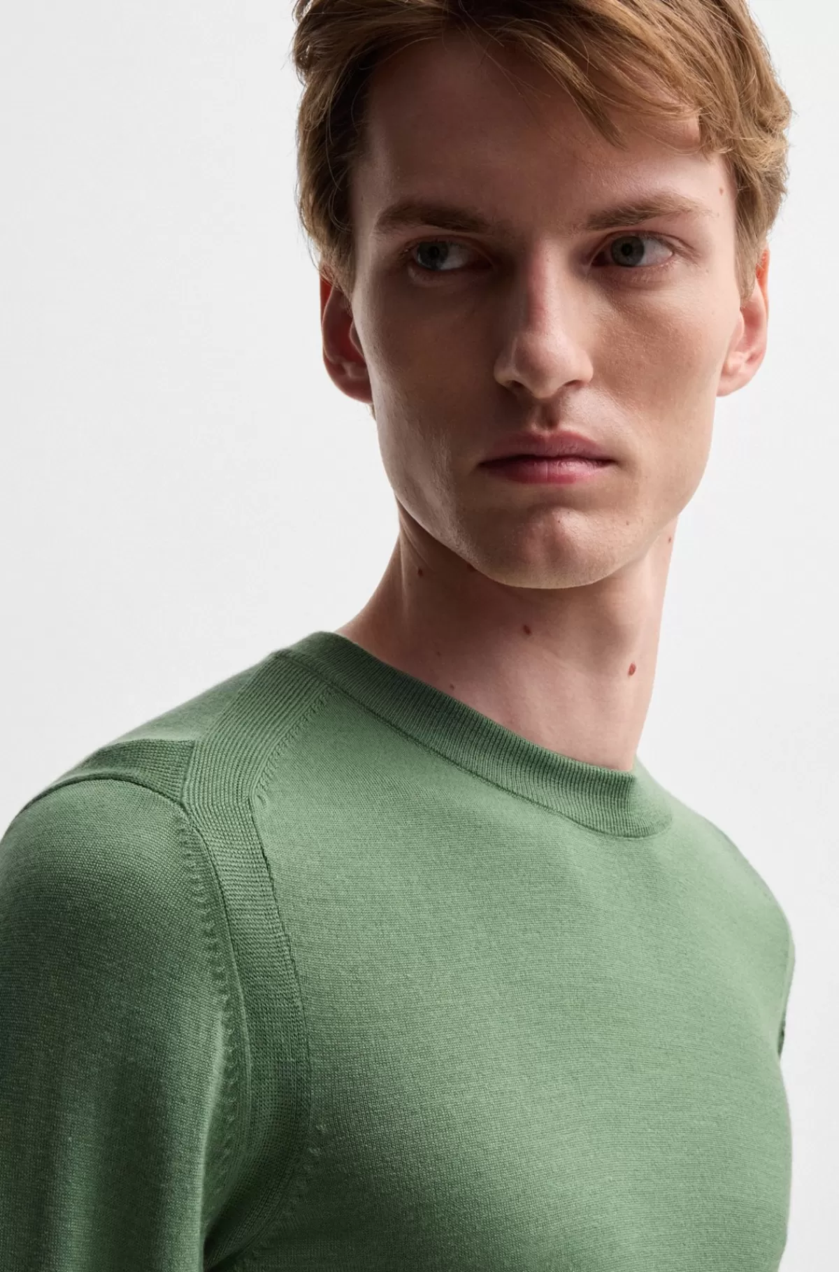 HUGO BOSS Sweater I Regular Fit I Uld, Silke Og Kashmir Grøn New