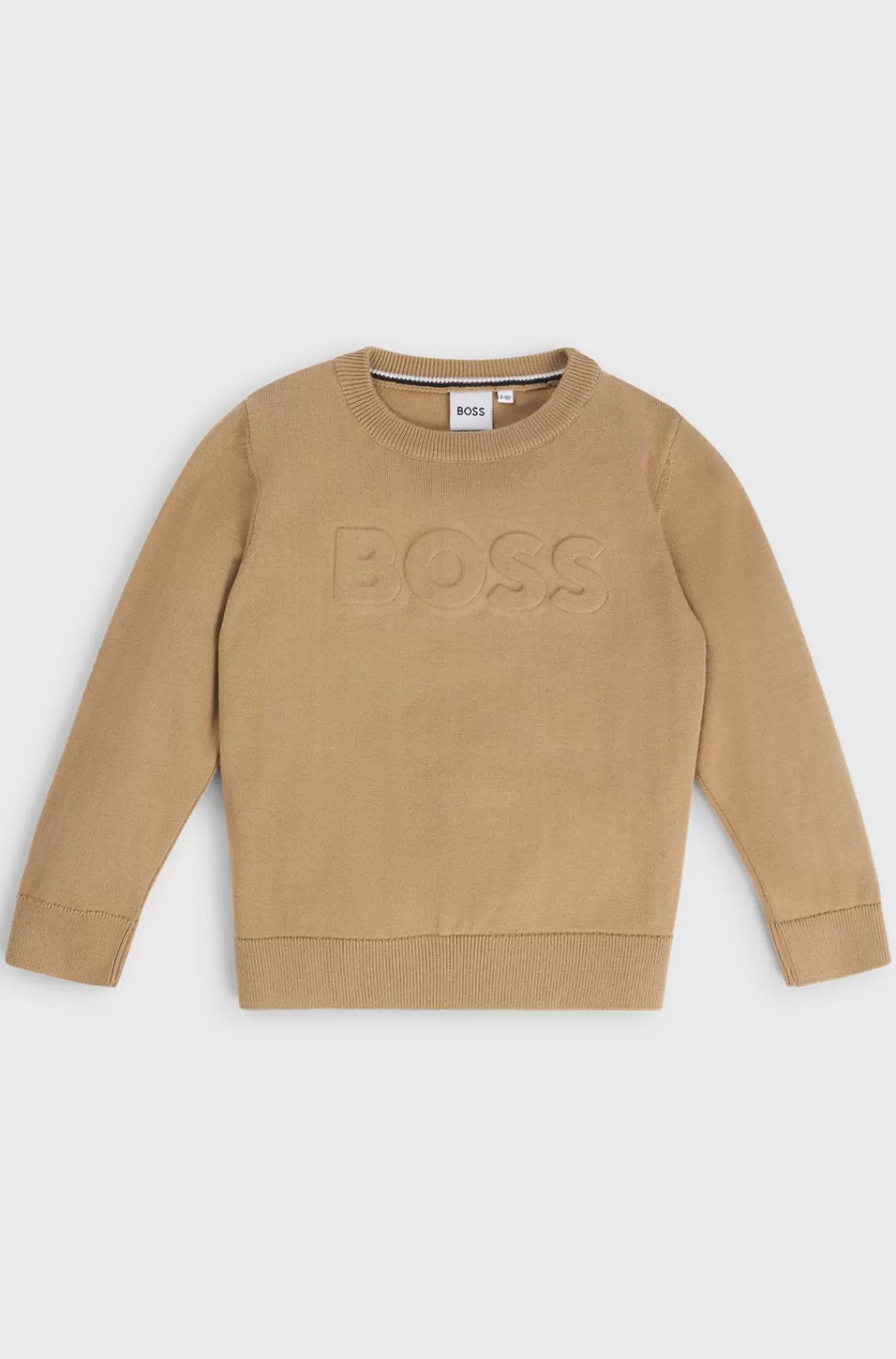 HUGO BOSS Sweater Til Børn I Bomuld Med Broderet Logo Brun Best Sale