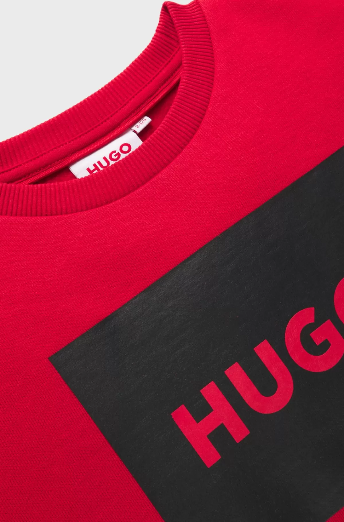 HUGO BOSS Sweatshirt Til Børn I Bomuldsblanding Med Firkantet Logoprint Rød Online