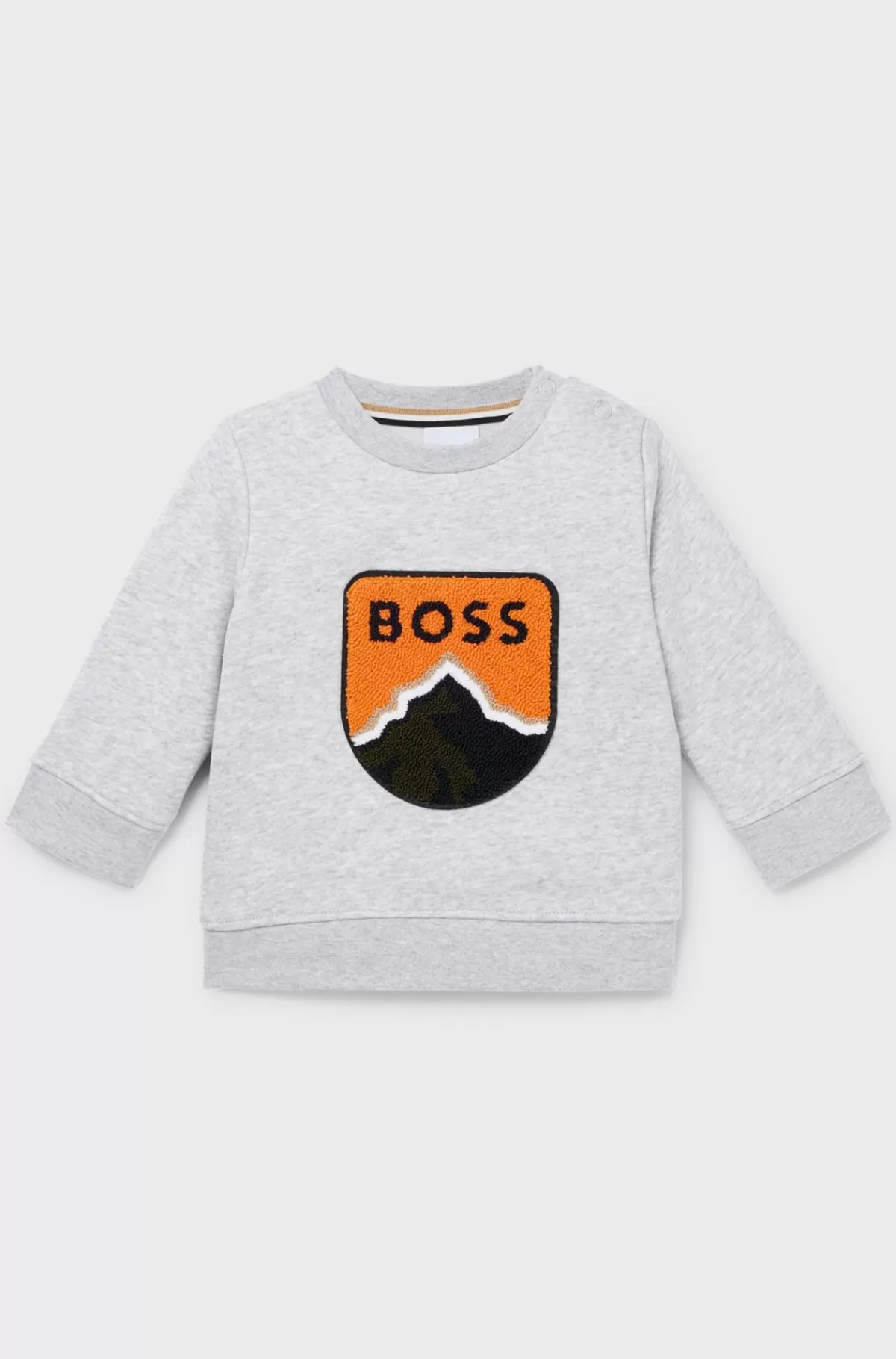 HUGO BOSS Sweatshirt Til Børn I Bomuldsblanding Med Logo Og Bjerg-grafik Lysegrå Online