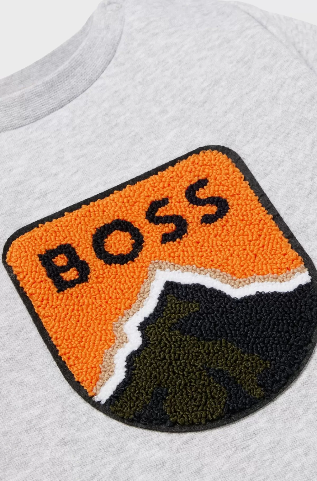 HUGO BOSS Sweatshirt Til Børn I Bomuldsblanding Med Logo Og Bjerg-grafik Lysegrå Online