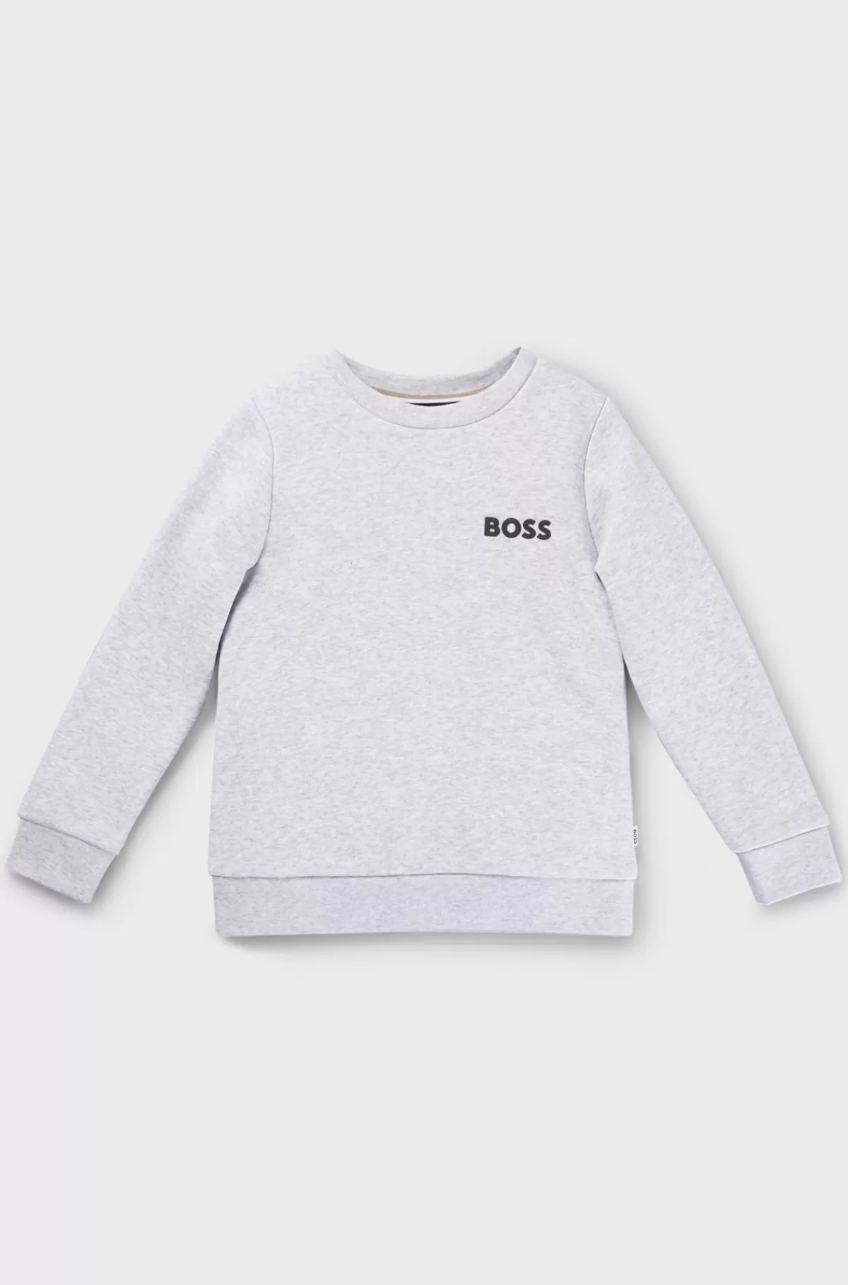 HUGO BOSS Sweatshirt Til Børn I Bomuldsblanding Med Logoprint Lysegrå Store