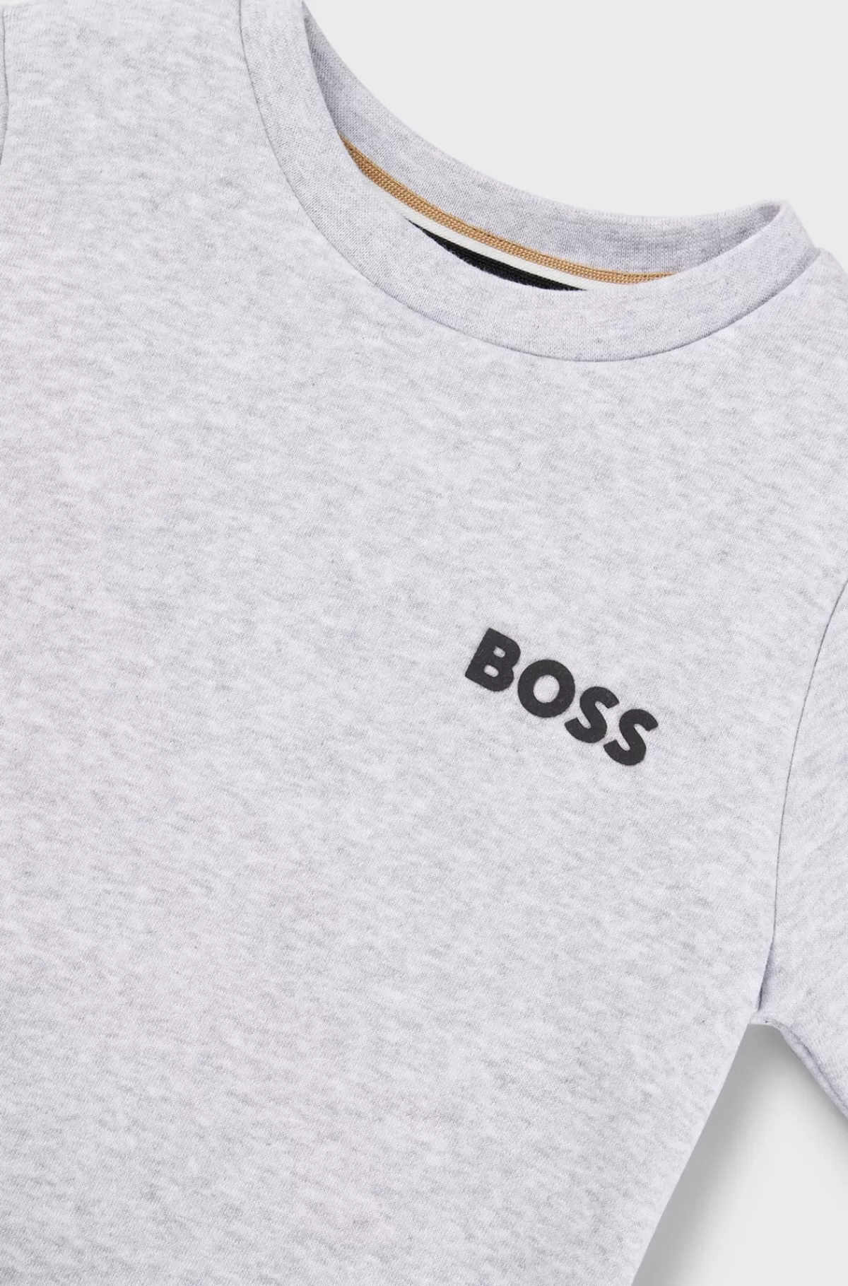HUGO BOSS Sweatshirt Til Børn I Bomuldsblanding Med Logoprint Lysegrå Store