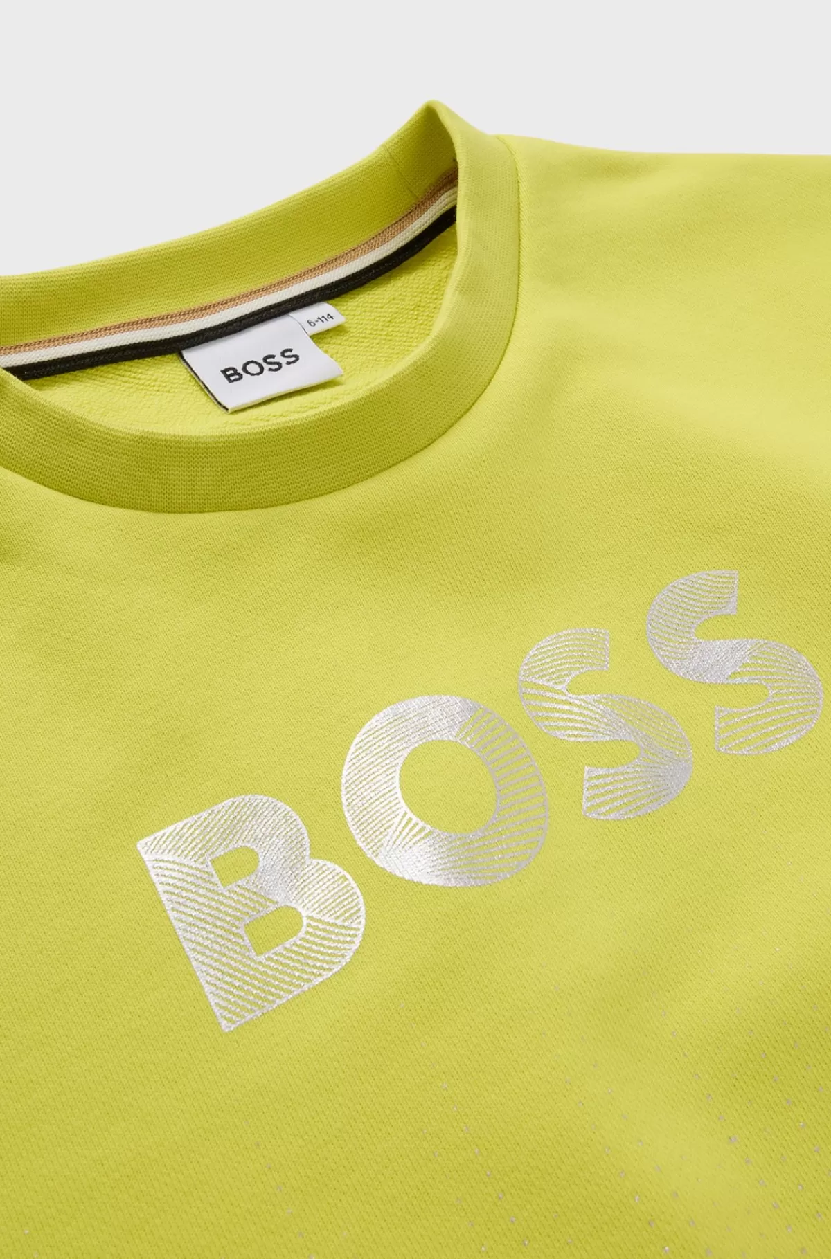 HUGO BOSS Sweatshirt Til Børn I Fleece Af Bomuldsblanding Med Logografik Gul Best