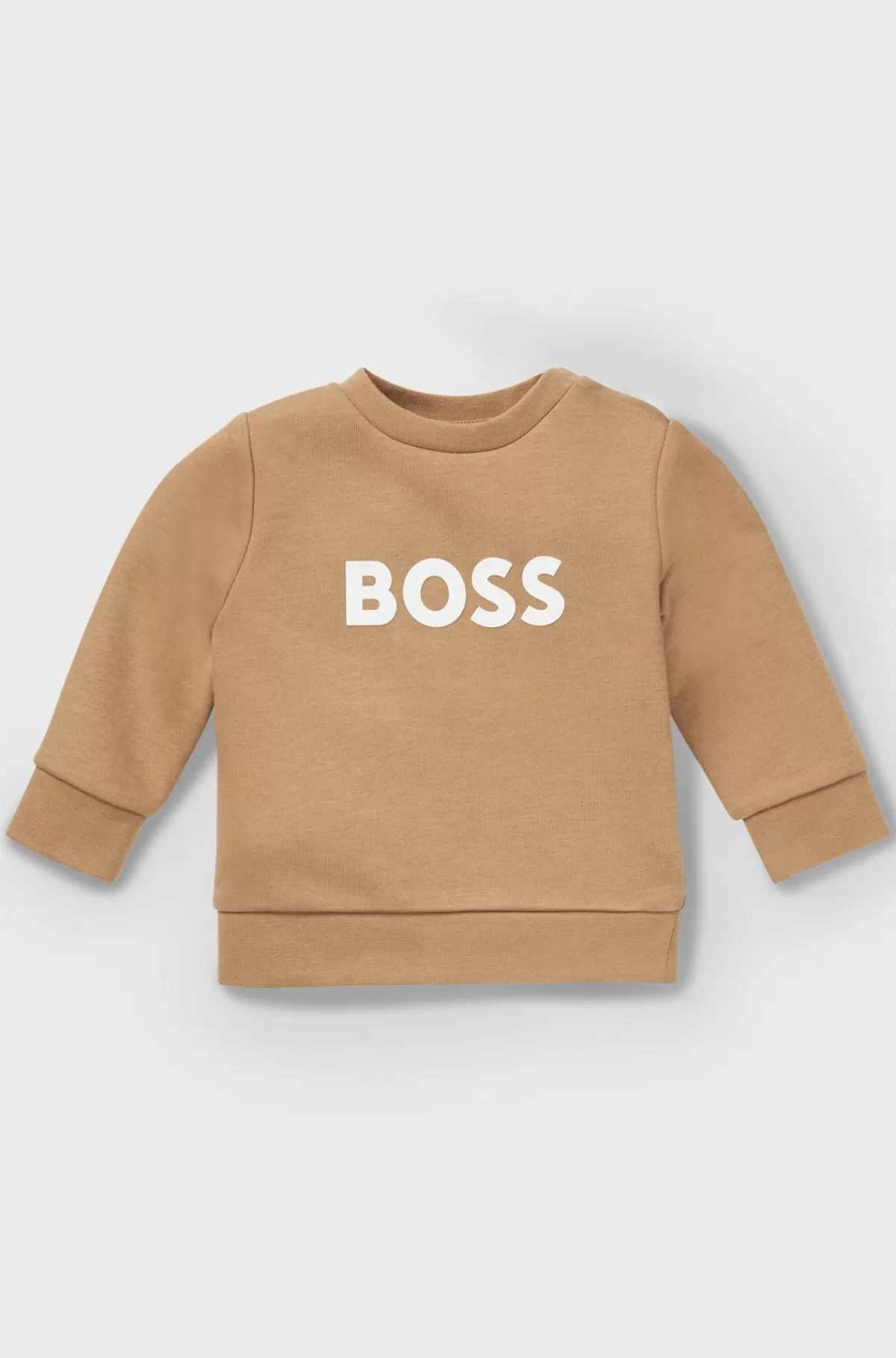 HUGO BOSS Sweatshirt Til Børn I Fleece Af Bomuldsblanding Med Logoprint Brun New