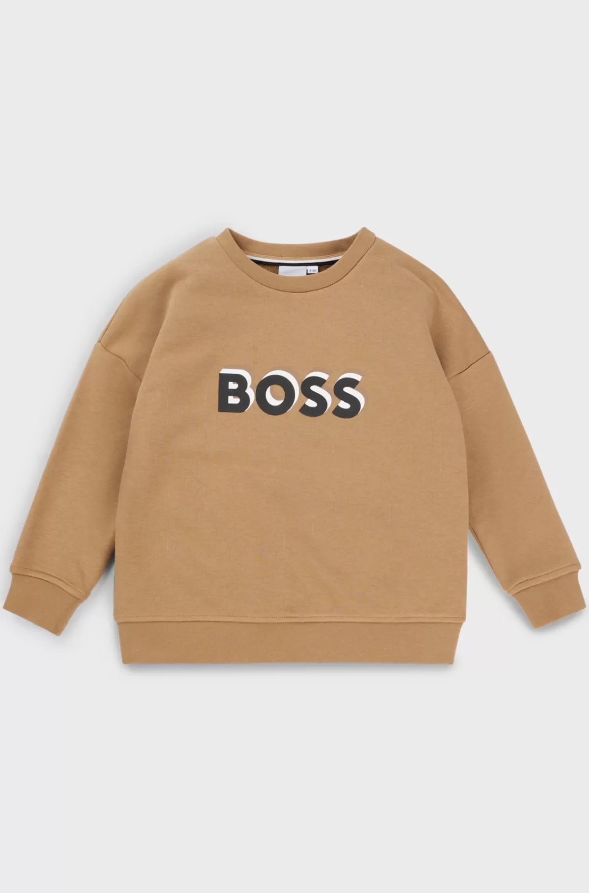 HUGO BOSS Sweatshirt Til Børn I Fleece Med Logoprægning Brun Flash Sale