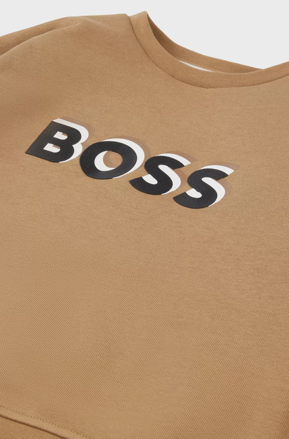 HUGO BOSS Sweatshirt Til Børn I Fleece Med Logoprægning Brun Flash Sale