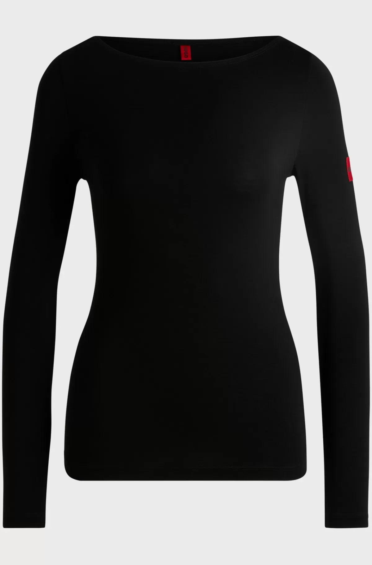 HUGO BOSS Termisk Top Med Slim Fit Og Rød Logomærkat Sort Hot