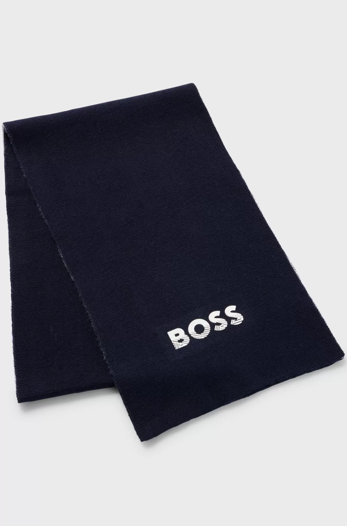 HUGO BOSS To-farvet Tørklæde Med Kontrasterende Logo Til Børn Mørkeblå New